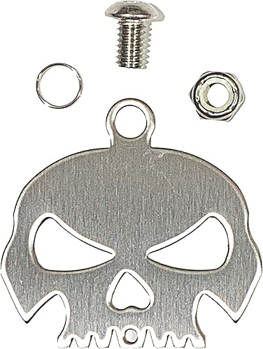 Miniatura 3 de Soporte de campanilla con diseño de calaverasoporte para perno y anillo de moto incluido, apto para todas las motos Road King Street Glide Harley
