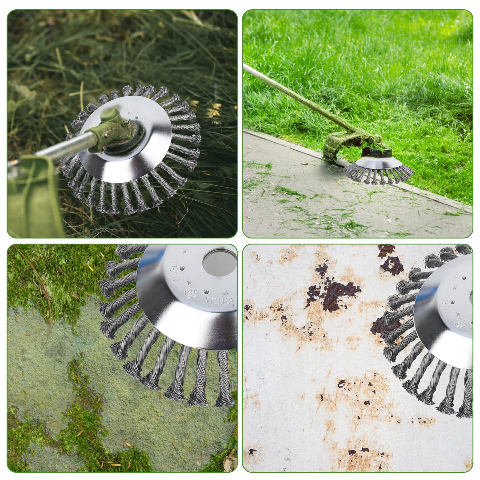 Głowica tnąca do trawy do kosiarki ogrodowej, 15 cm, masywne stalowe kółko, golarki, głowica trymera do usuwania rdzy, kostki brukowej, połączeń chodnikowych lub podjazdu