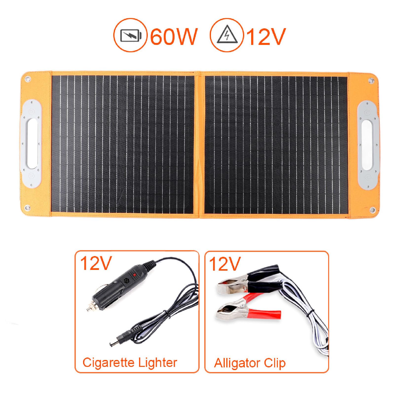 TOPINCN Zestaw Przenośnych Paneli Słonecznych o Mocy 60 W, Wysokowydajna, Monokrystaliczna, Składana ładowarka Słoneczna z Wyjściem USB Typu C DC, stopień Ochrony IP65 do Laptopa z