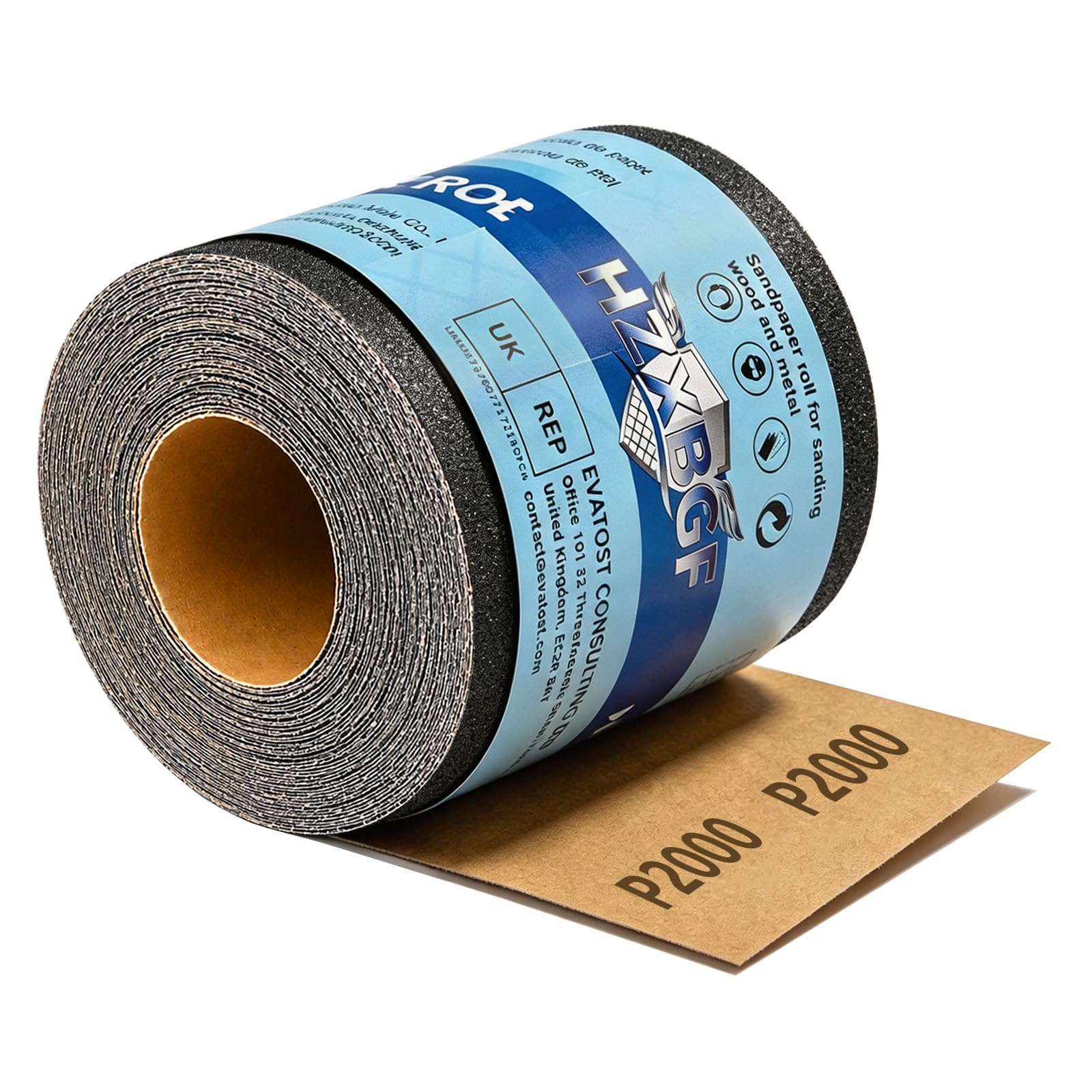 2000 Grit Sandpaper Roll, 93 mm Wide x 10 m Long Wet Dry Sanding Sheet