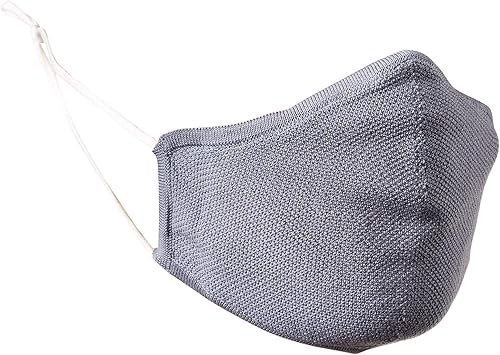 Cable Stitch Unisex Mascarilla de punto reutilizable con bolsillo para filtro gris claro