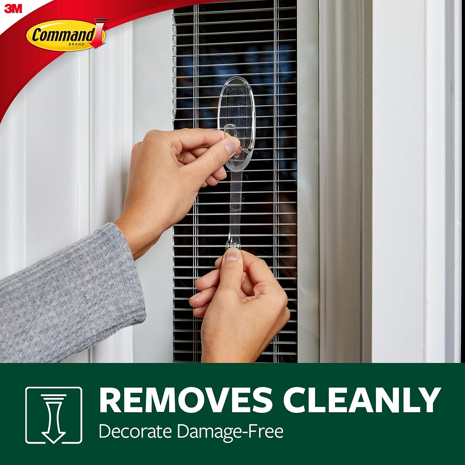 Command Outdoor Large Window Hooks, Total 4 Hooks with 8 Command Strips, 4 Pack of 1 Hook, Decorate Damage-Free