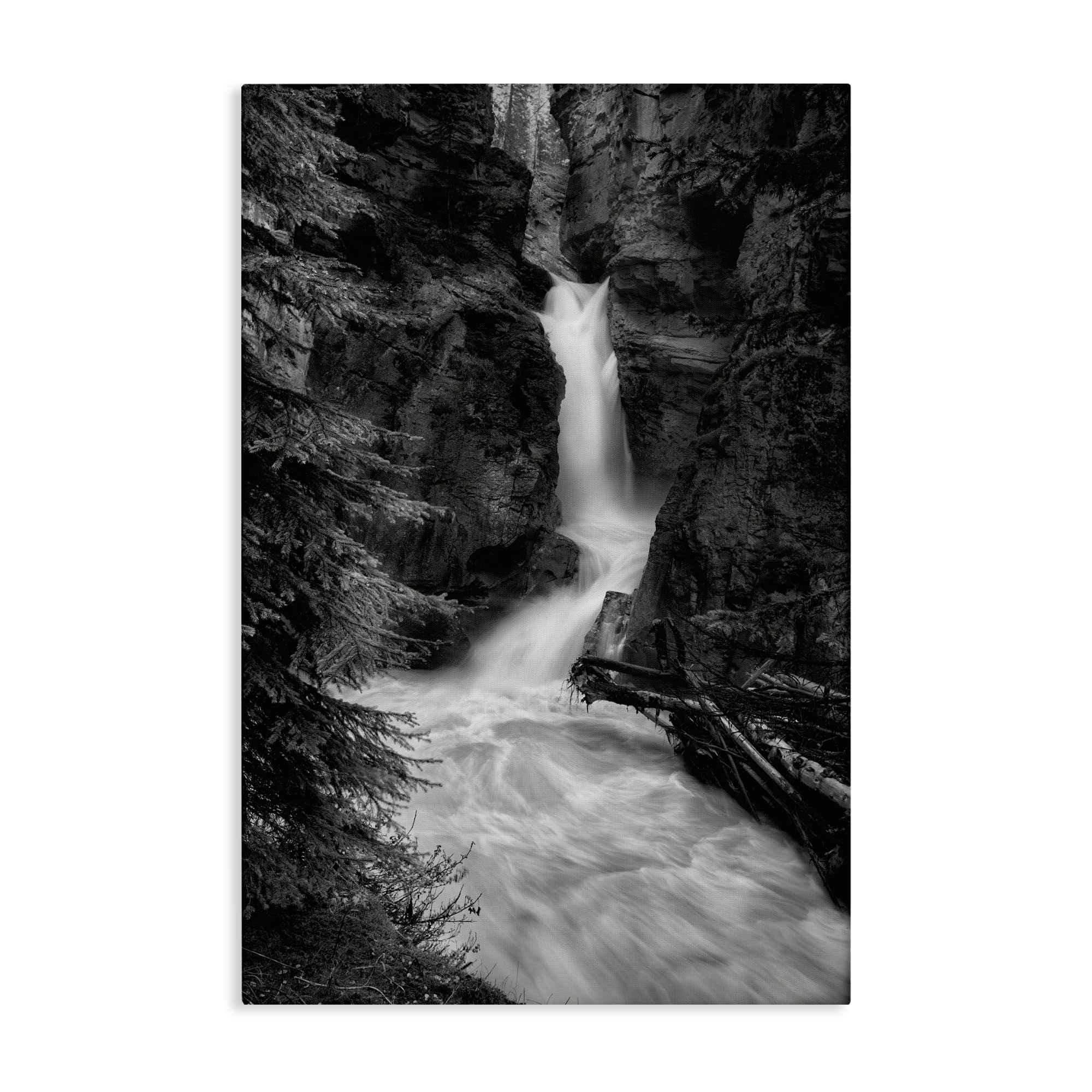 Stupell Industries 'Banff National Park Waterfall', Canvas Art, 20 x 30 Inches, Easy to Hang and Sturdy, Made in USA, by Jon Evan
