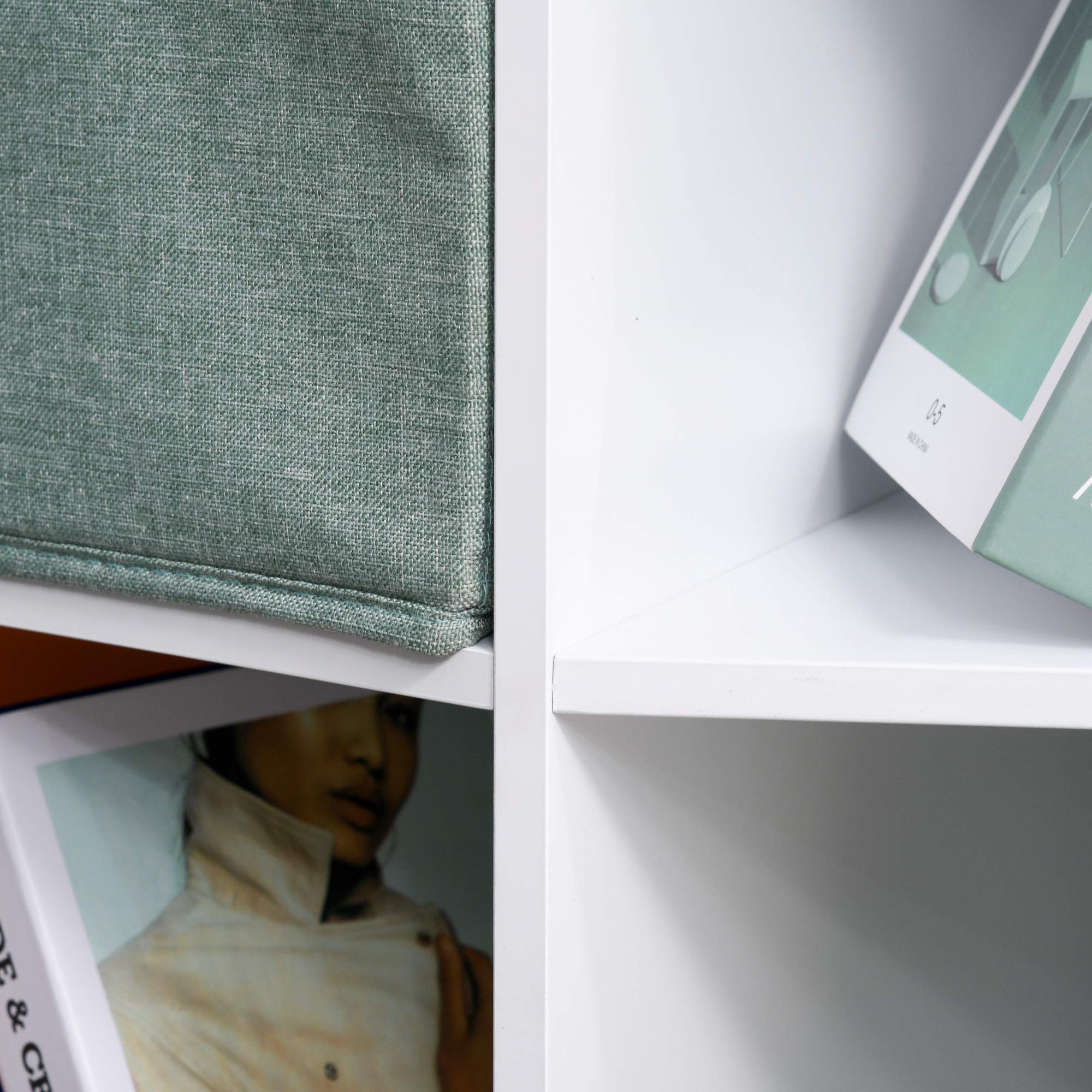 HOMCOM Meuble de Rangement d'angle Meuble Enfant unité de Rangement 9 niches 3 tiroirs Non tissé MDF Blanc