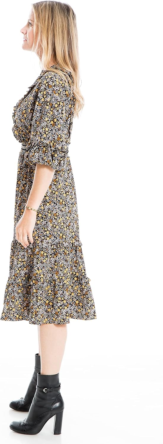 Max Studio Womens 3/4 Sleeve Tiered Bubble Crepe Dress - Image 2