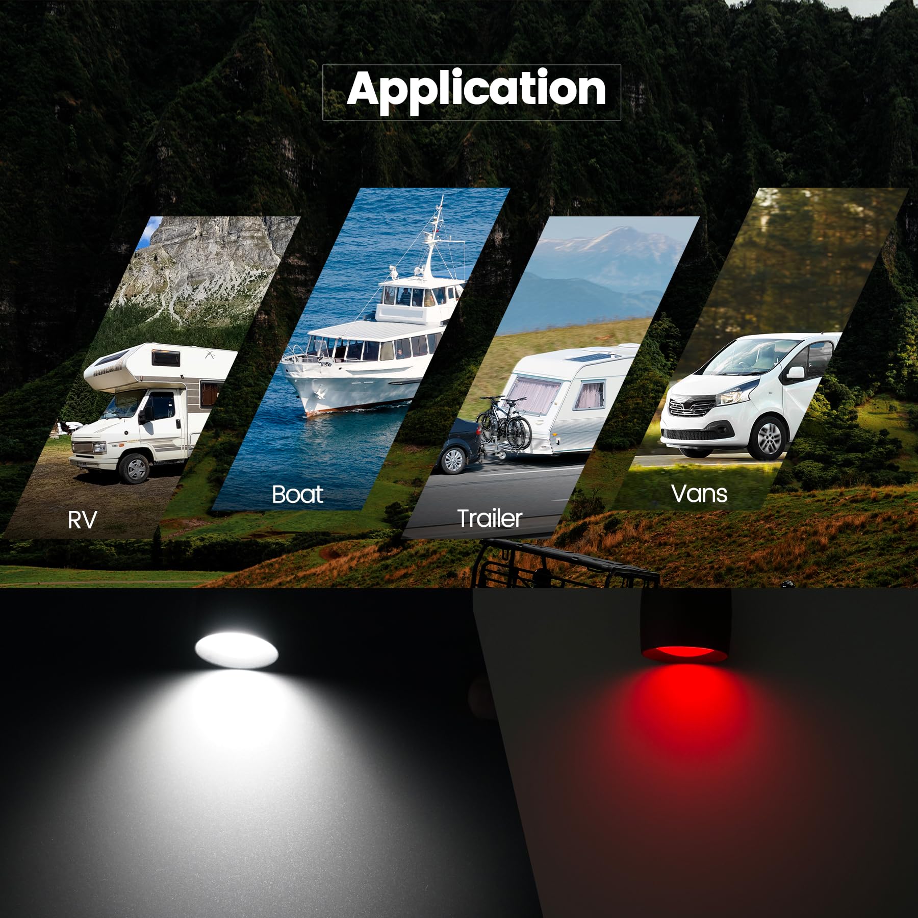 2W Lámparas de Lectura LED 12V/24V Autocaravana con Luz Blanca 4000K y Roja, USB-C 20W, Atenuar Luz de Lectura Liviana para Caravana, Campervan, Furgoneta, Barco, Yate, 2 pezzi (Negro)