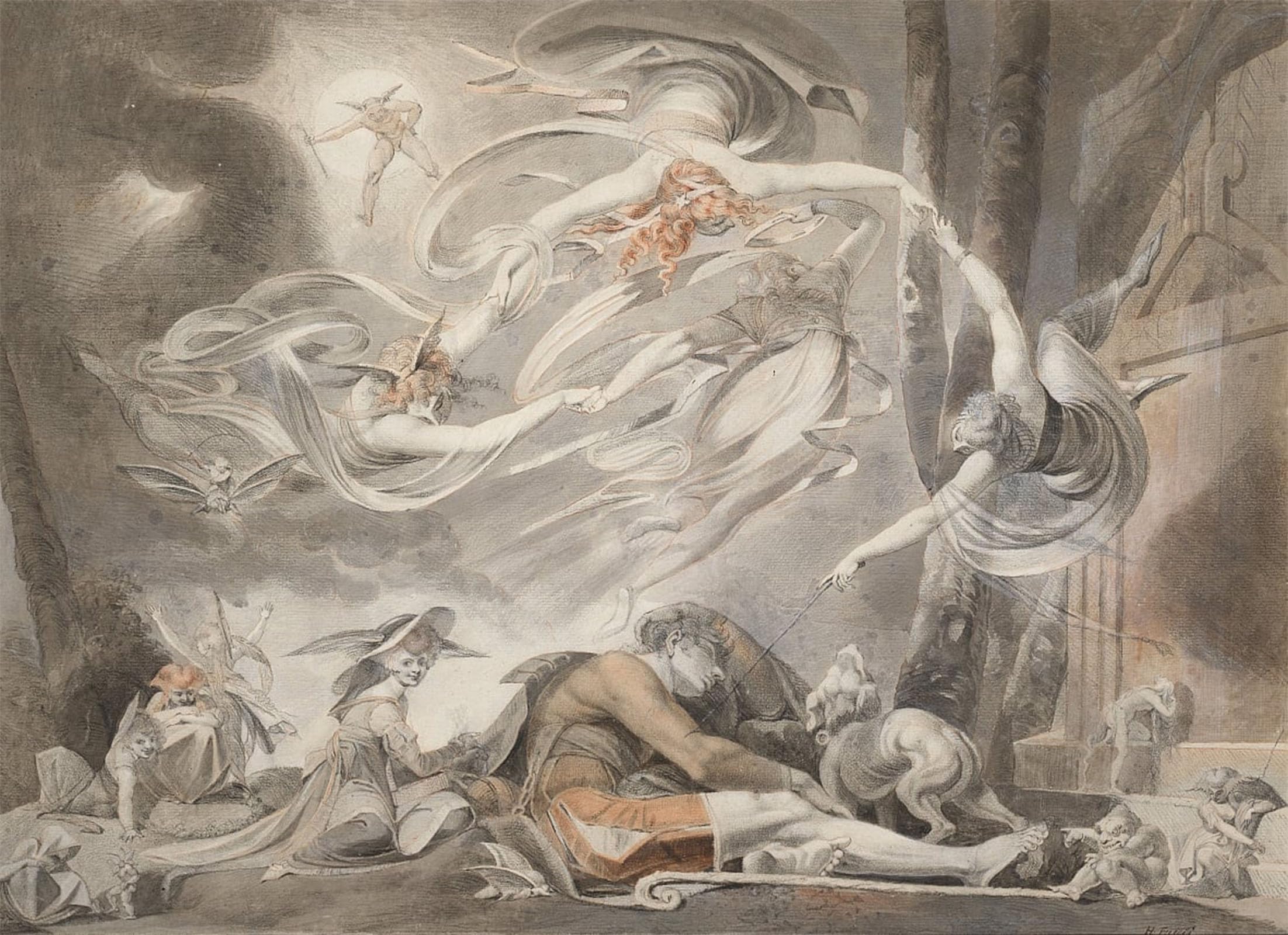 POSTERIIk Famous Animal Posters Vintage Picture the Shepherds Dream by Henry Fuseli Modern Wall Decor for Home Decor 60x90cm