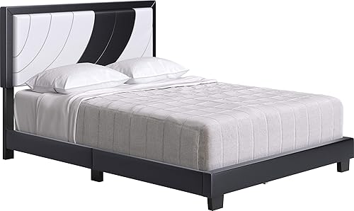 Miniatura 44 de Boyd Sleep Beaumont - Cama de plataforma tapizada con cabecero, base de colchón con 14 soportes de listones de madera, no requiere somier, piel