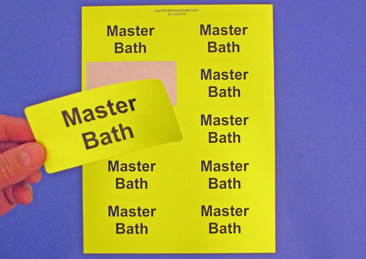 Fluorescent Color Coded Moving Labels 4" x 2" Room Labels 4020RL