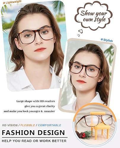 Miniatura 2 de MARE AZZURO Lentes de lectura de gran tamaño para mujer, ligeros, grandes lectores 1.0 1.25 1.5 1.75 2.0 2.25 2.5 2.75 3.0 3.5 4.0 5.0 6.0