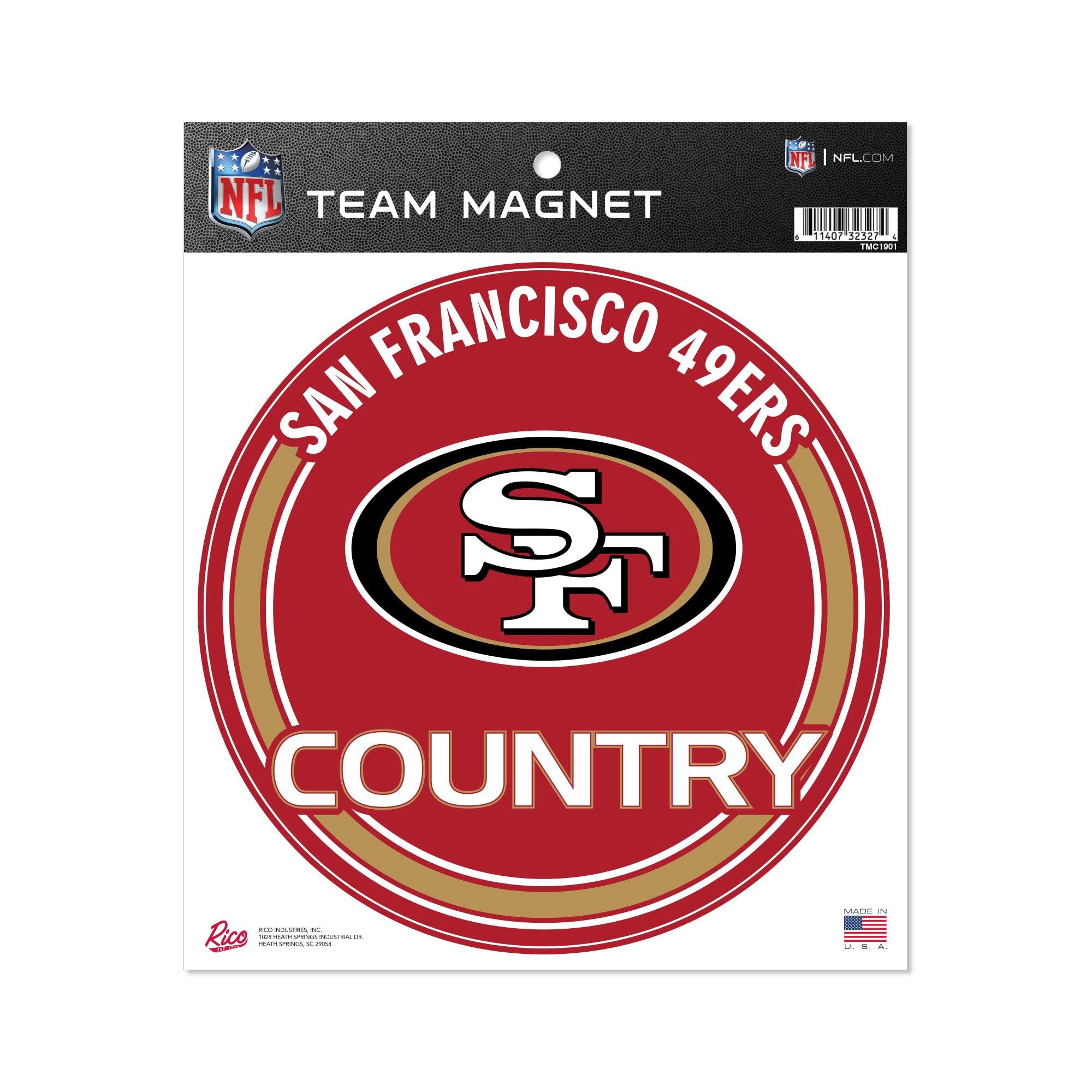 Rico Industries NFL San Francisco 49ers 8" Round Magnet