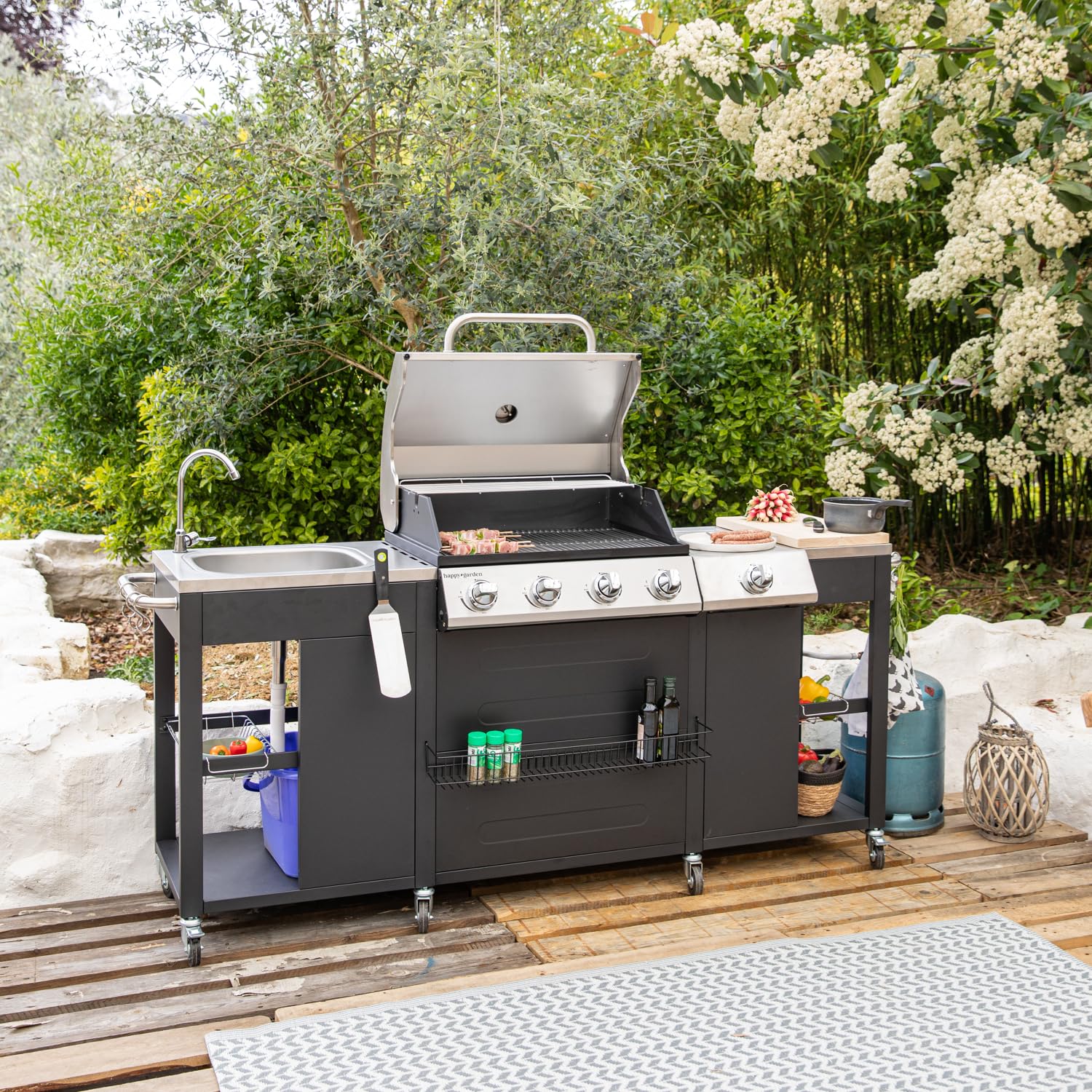 HAPPY GARDEN Cuisine d'extérieur Texas 4+1 Brûleurs 17,2 kW