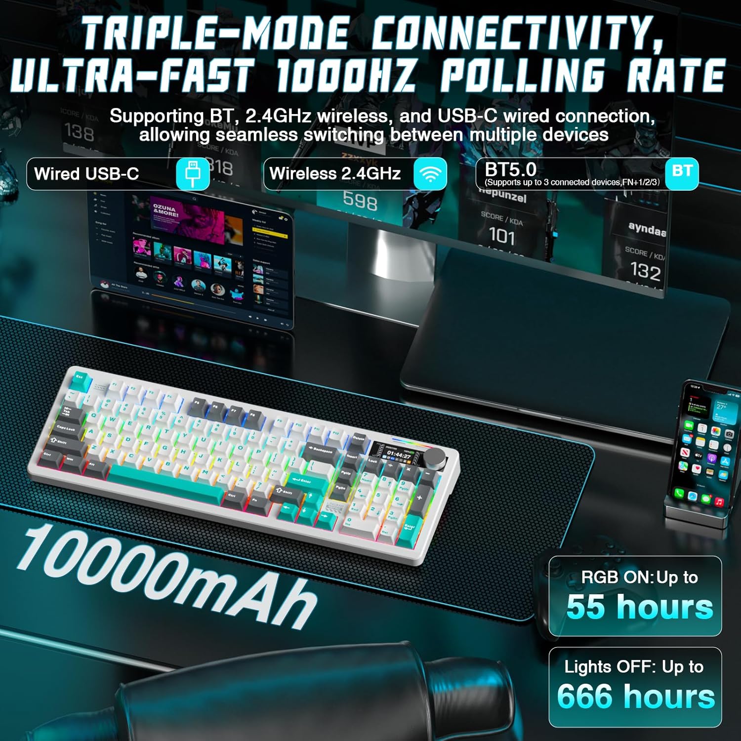 LINGBAO K98 PRO Triple-Mode Connectivity