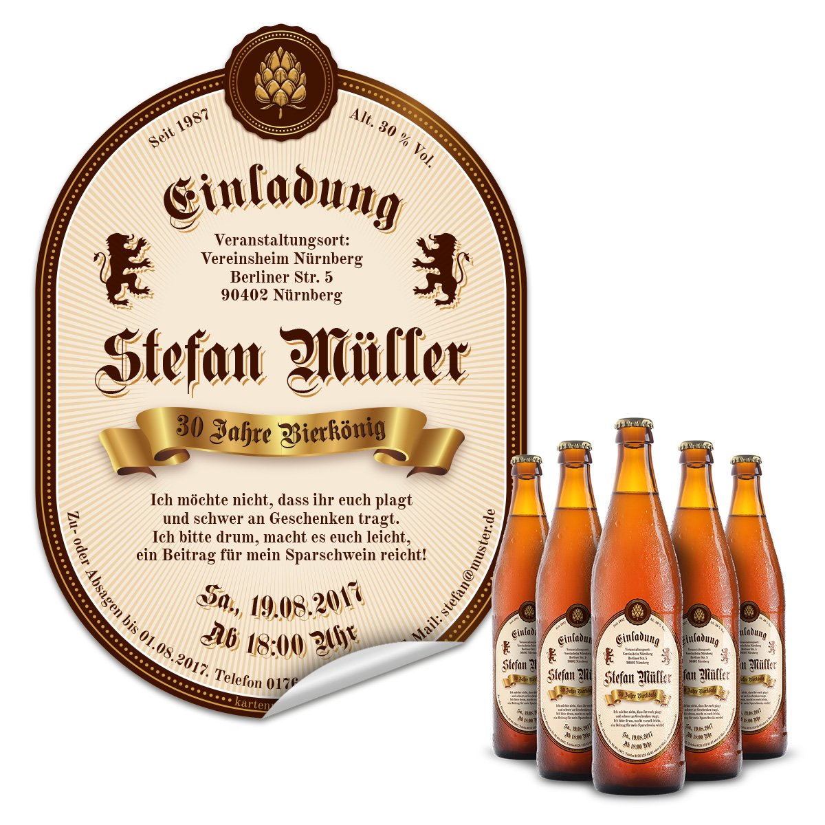 10 X Bier-Flaschenetiketten Zum Selbstgestalten – Oval 85 X 120 Mm, Selbstklebend, Für Geburtstag & Feiern