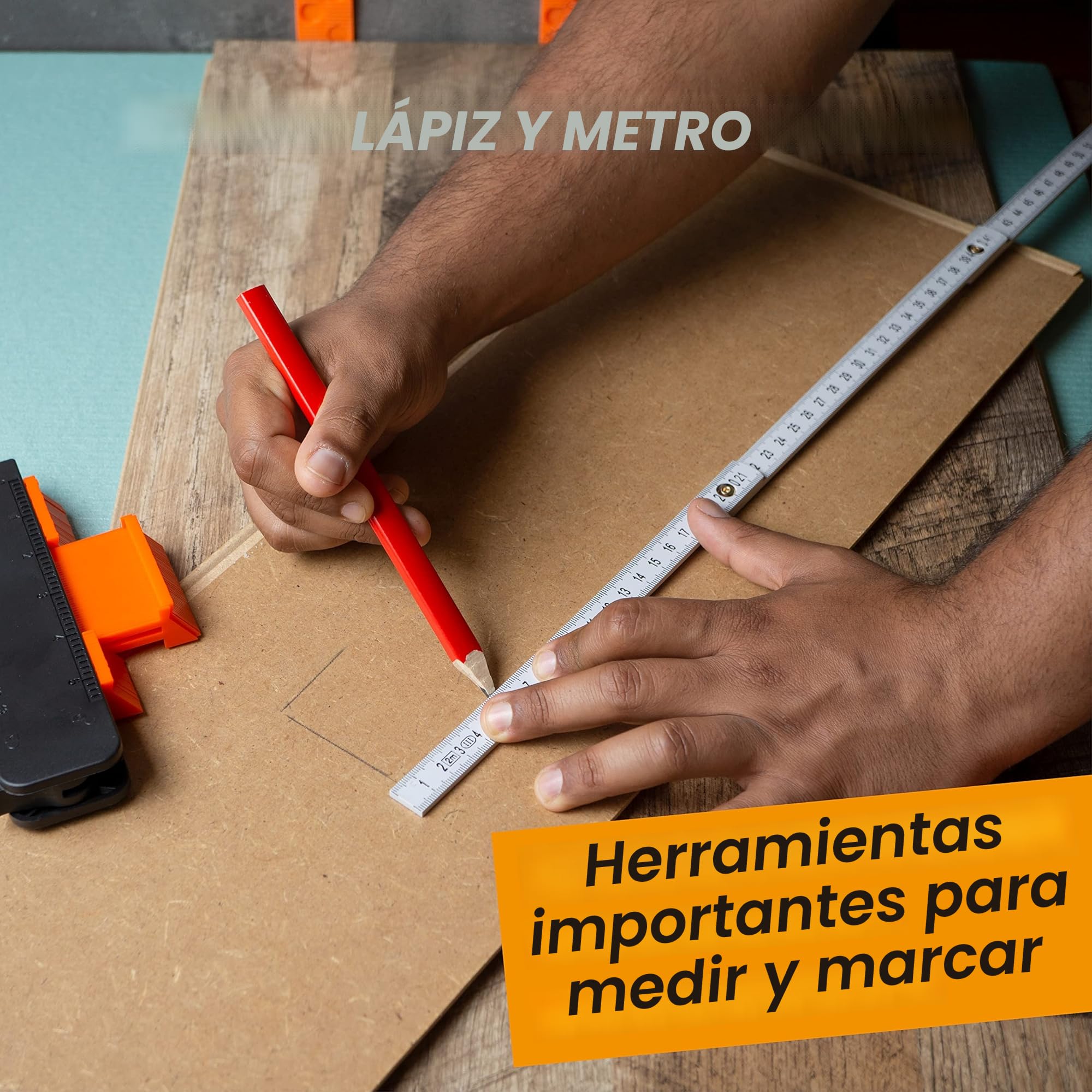 Hinrichs Kit de Colocación de Suelo Laminado - Juego Completo de 46 Piezas - Kit Instalación Suelo Laminado y Herramientas de Colocación de Suelos - Colocación de Laminado