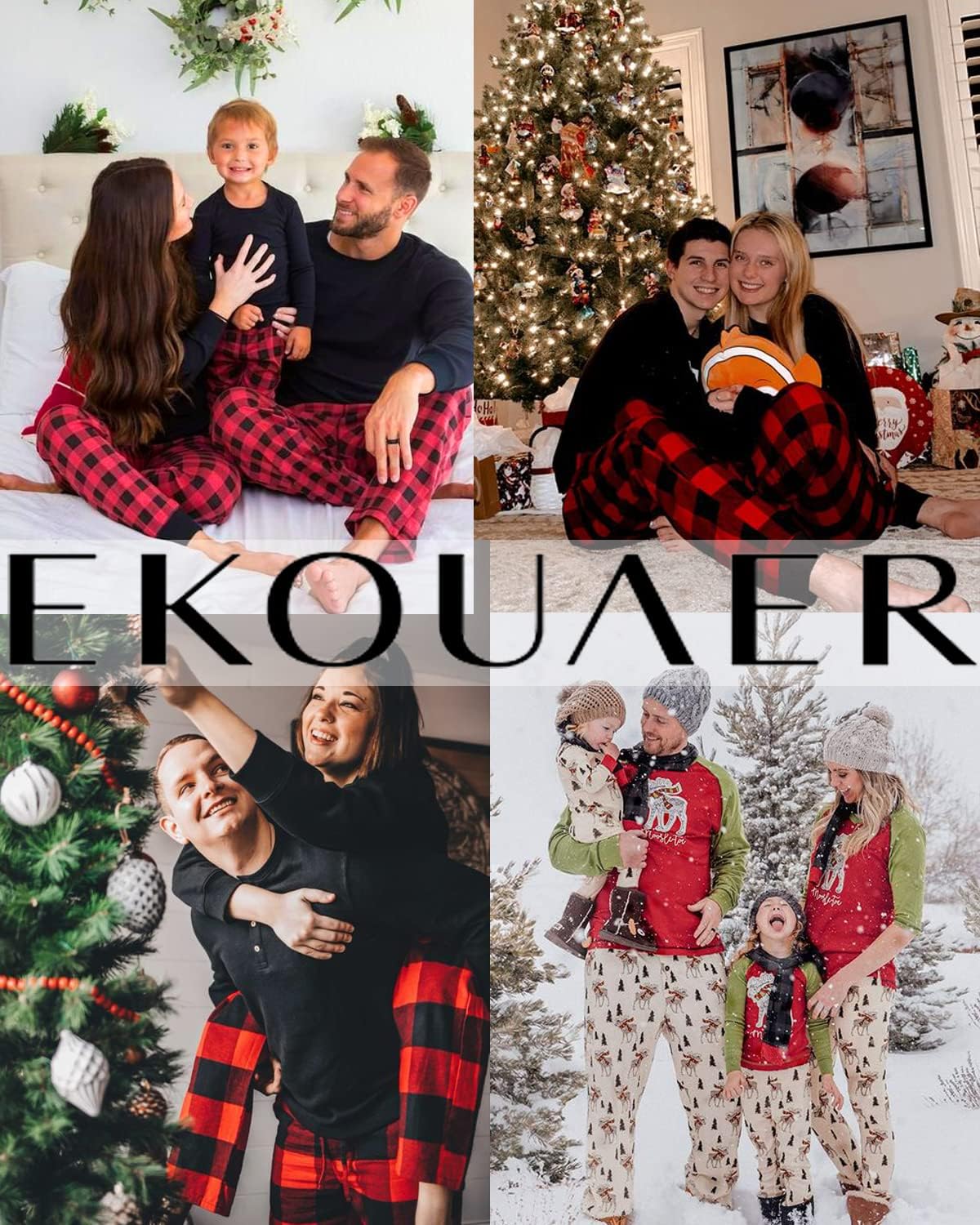 Ekouaer Pajama-Sets Juego de Pijama Hombre