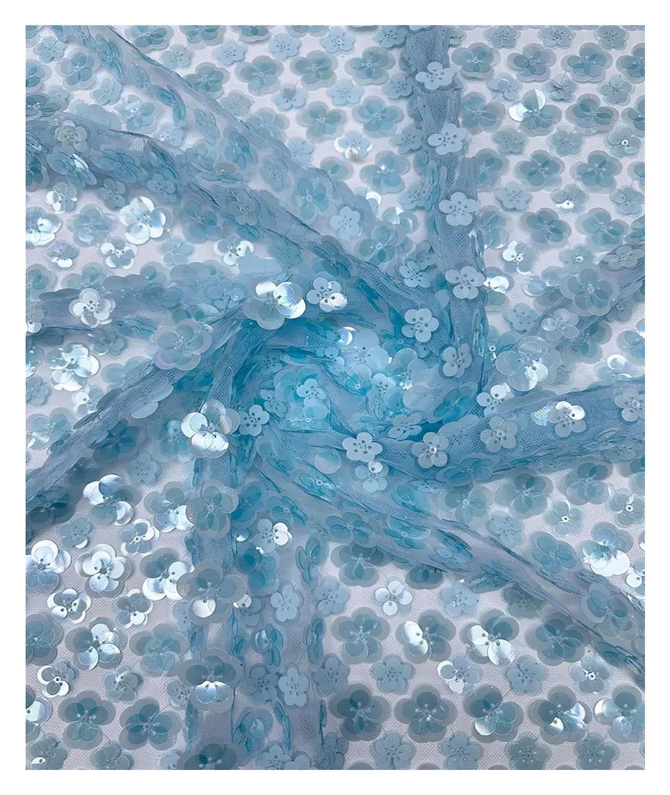 Tissu De Broderie Perles Florales 3D Avec Tube Paillettes Brillantes