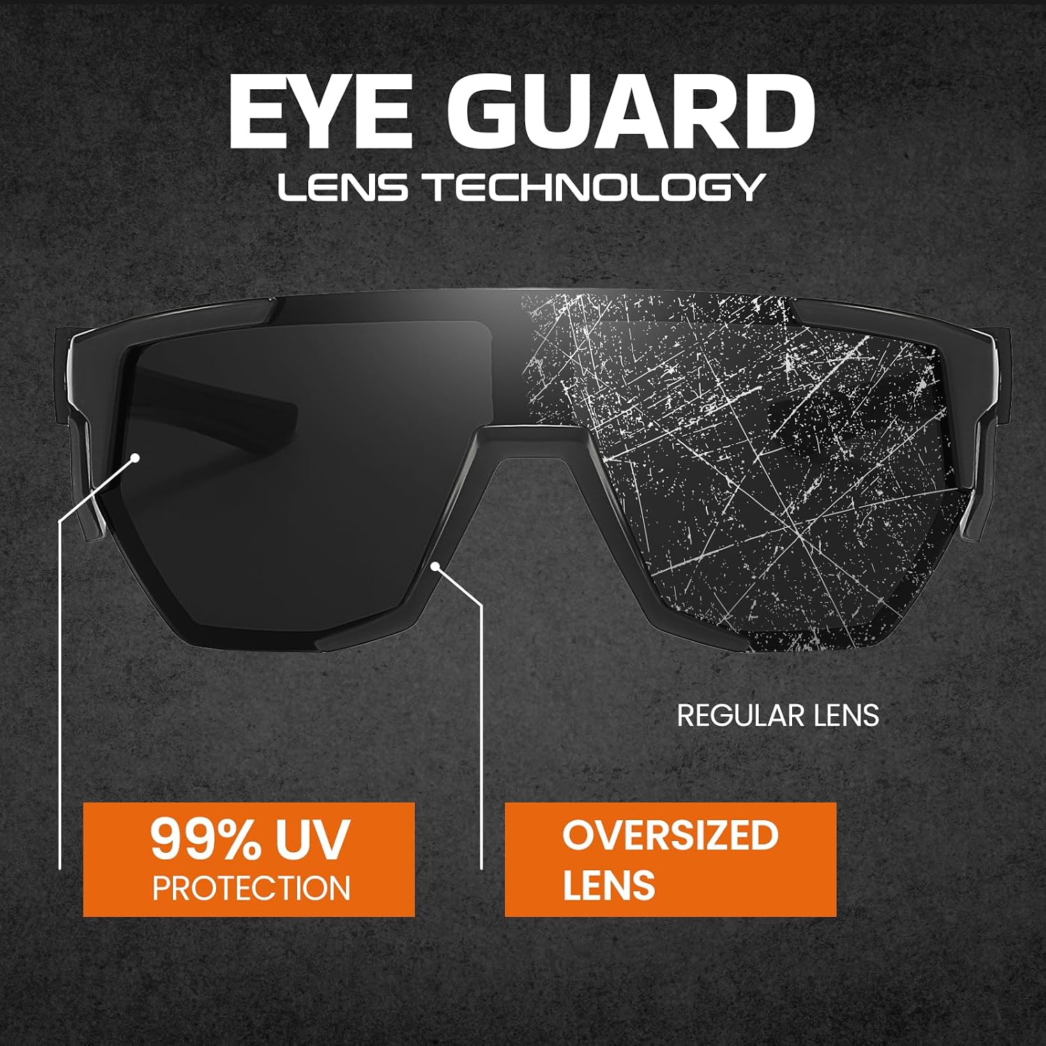 SODQW Z87+ Polarized Safety Sunglasses, Oversized UV400 Wrap Around Sports Sunlasses for Men Running Cycling Working