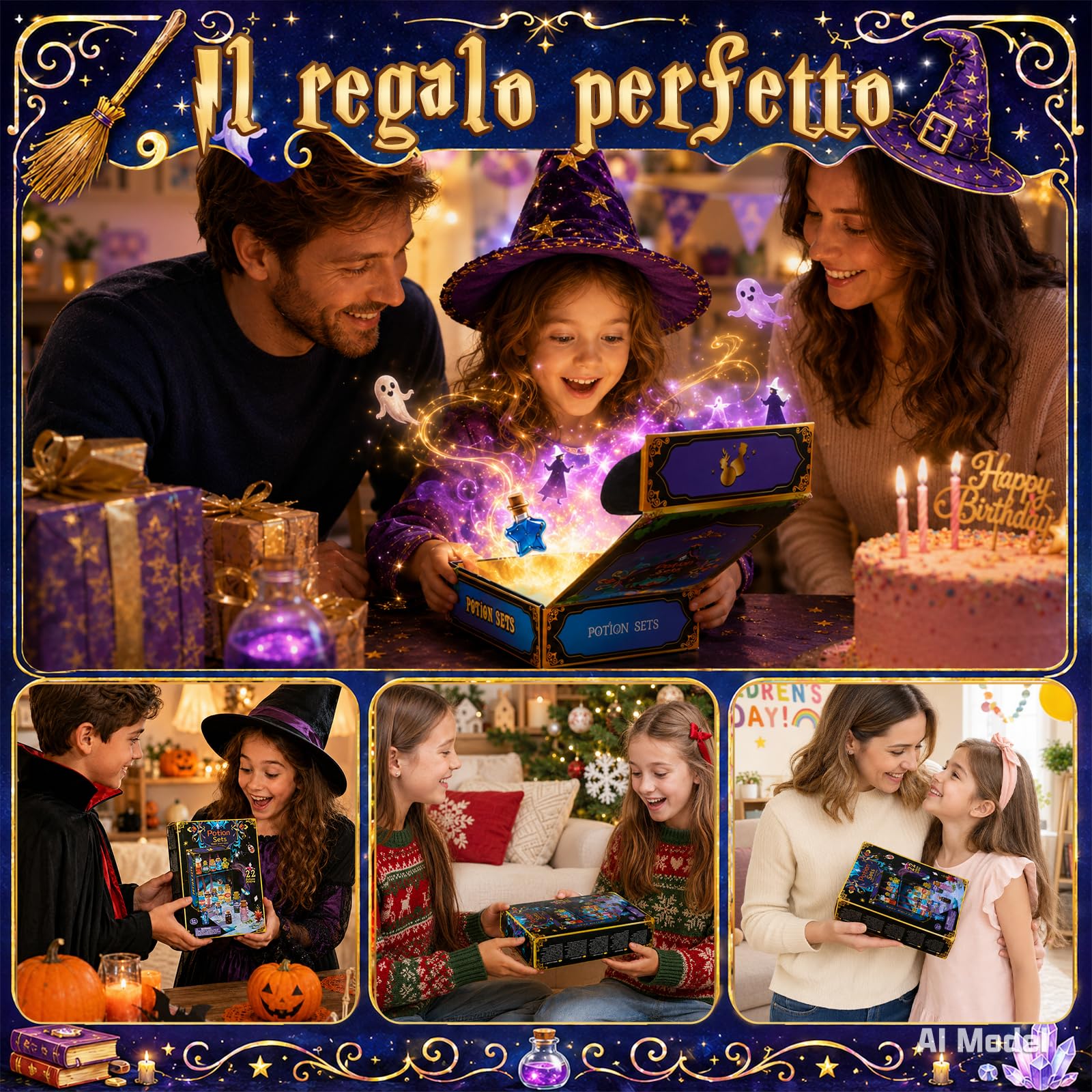 Wothfav Kit di Pozioni Misteriose per Bambini, Mescola 22 Pozioni Magiche, Pozioni Magiche Bambina, Giocattolo Creativo Artigianali, Kit di Pozioni Fatate Lavoretti Creativi per Bambini 6-12 Anni