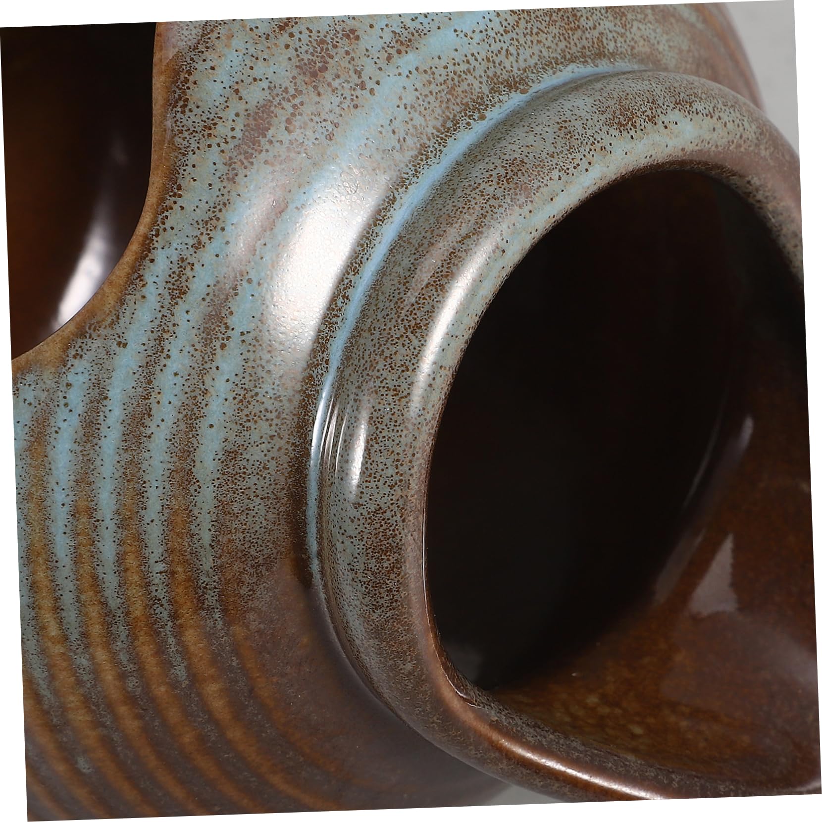 PRETYZOOM Brocca in Ceramica Flusso d'Acqua Circolante per Acquari e Piante Idroponiche, Design Aperto per Fontane Fai-Da-Te e Decorazione Interna