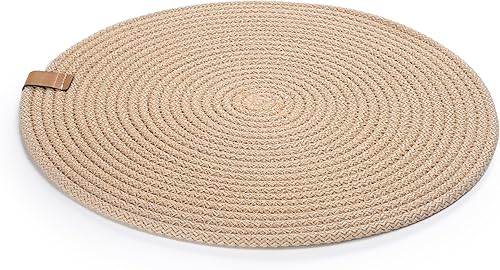 Miniatura 2 de Tonestone - 6 posavasos hechos a mano con cuerda trenzada en espiral, Supra, mantel individual con placa, servant, mesa de servicio, 7 colores