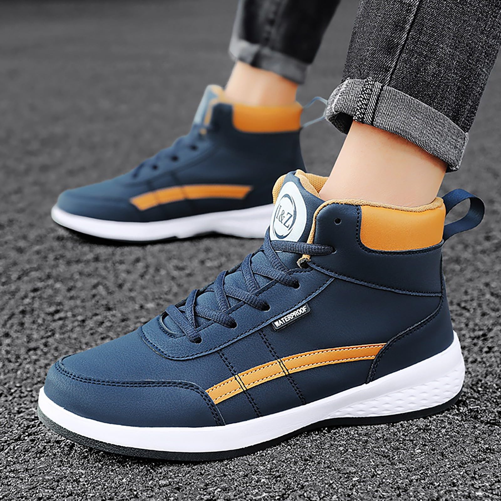 Botas de senderismo para hombre, impermeables, transpirables, de piel