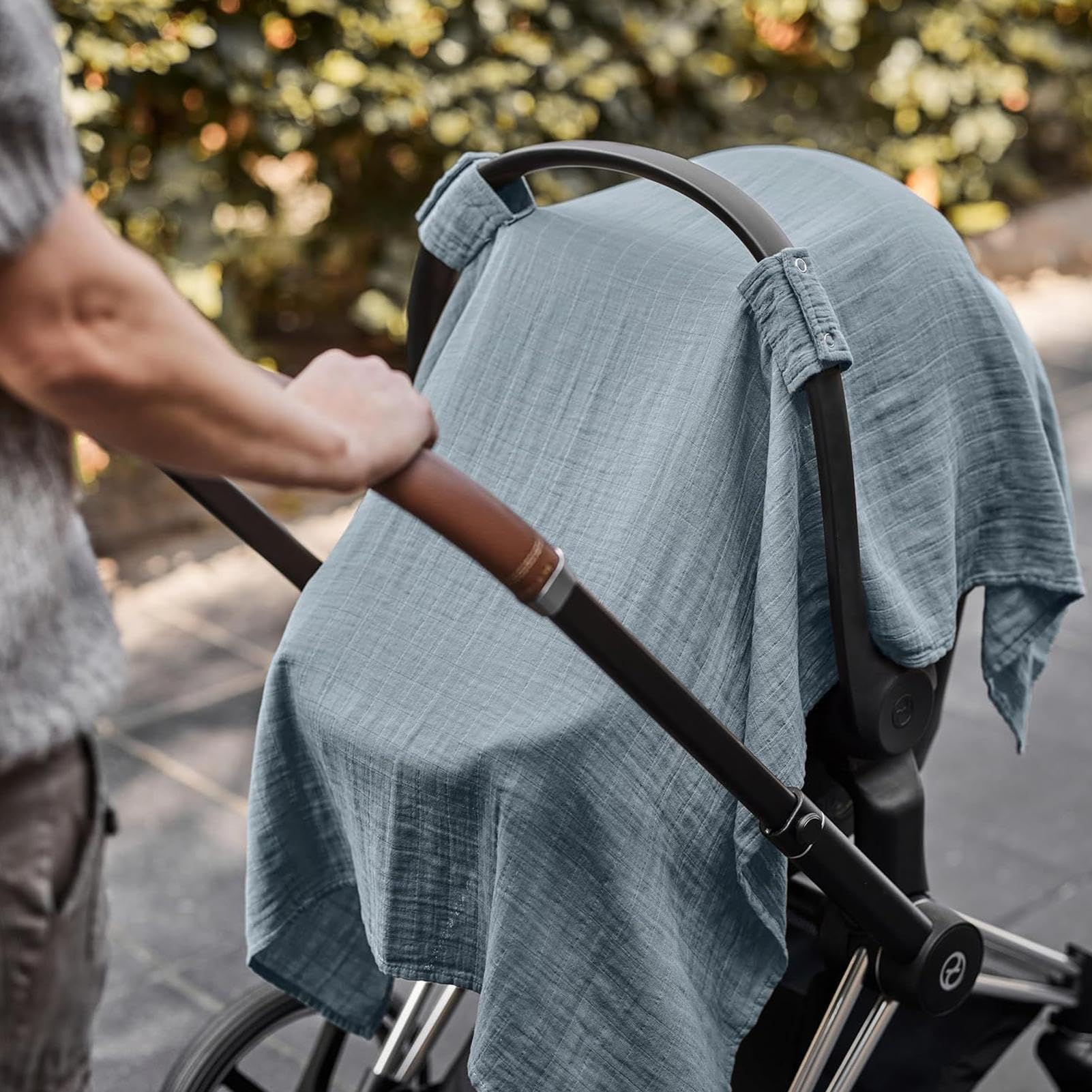 Sombrilla para portabebés: ajuste elástico universal, mantón de lactancia spandex elástico, ventilación alto flujo aire, forro carrito compras mezcla algodón suave | Poncho protector padres y re