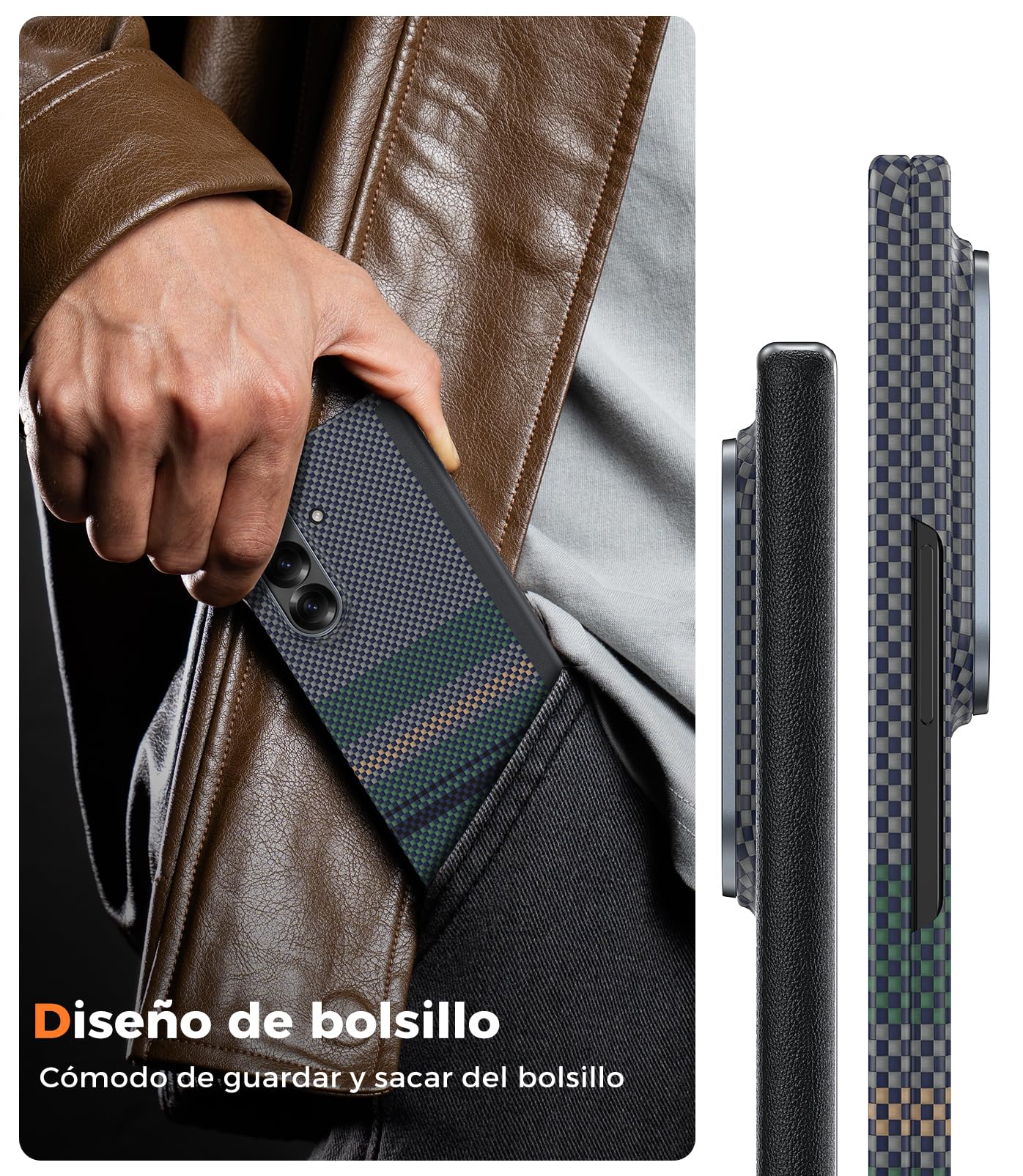BENKS Funda para Samsung Galaxy Z Fold 7 con Protector de Pantalla, Funda con Protección de Bisagra, Ultrafino Carcasa Magnética de Fibra de Aramida Kevlar y PC, ArmorAir Aurora