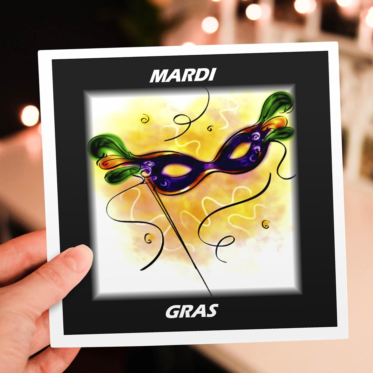 3dRose Mardi Gras Feather Mask - Greeting Cards, 6 x 6 inches, set of 12 (gc_39017_2)
