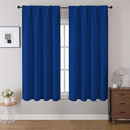 Miniatura 30 de CUCRAF Cortinas opacas de 84 pulgadas de largo, juego de 2 paneles para dormitorio, cortina con bolsillo para barra negro que oscurece la habitación