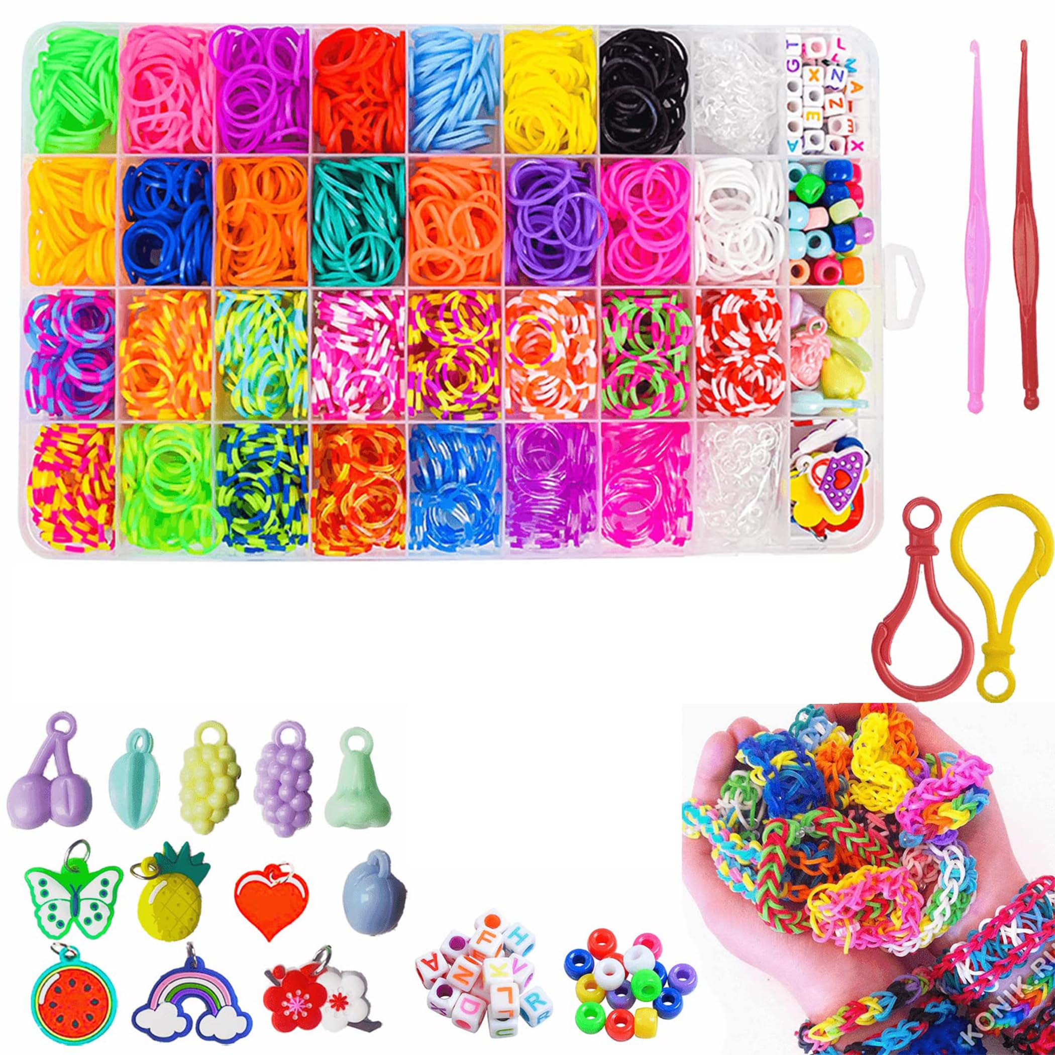 120 まとめ売り　ANAP KIDS ピンクハント　JENNI等 1581+ Loom Bands Kit in 30 Variety Colors, Yowamho Rubber Band