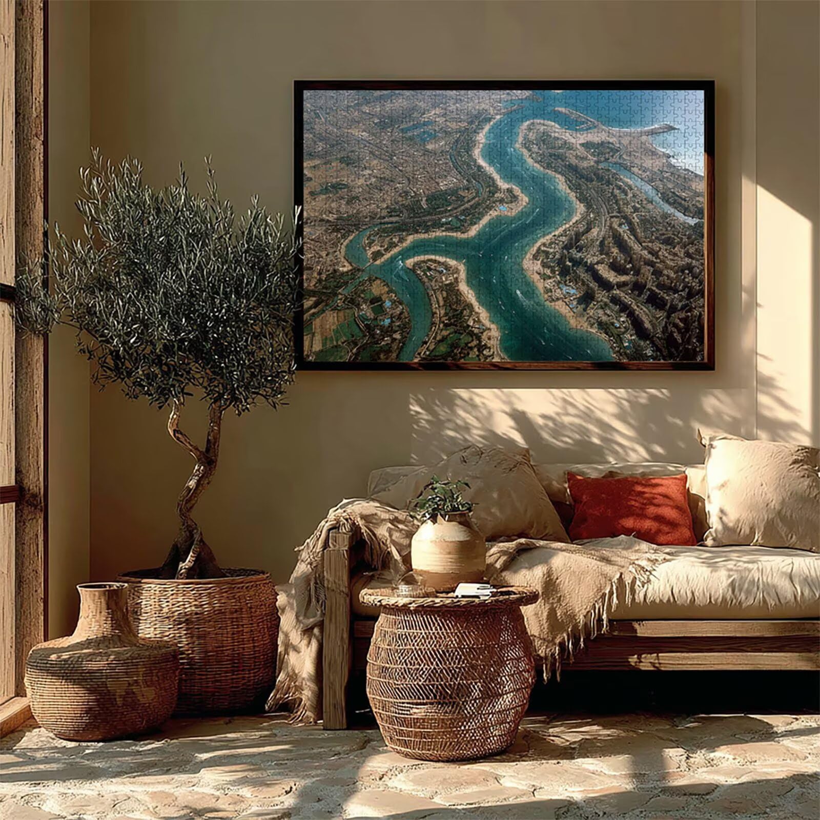 Puzzle Arte con Scatola Paesaggio, Città Puzzle Legno 3000 Pezzi Adulti 122x81cm, Attività di Intrattenimento ad Alta Difficoltà, DIY Classici Gioco, Jigsaw Per Tutta La Famiglia, Regalo, 7-1946