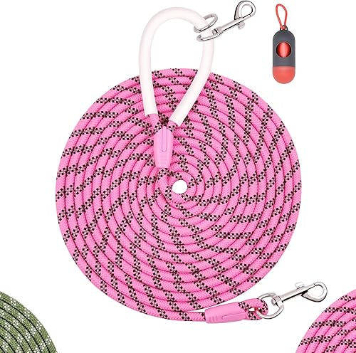 Miniatura 8 de Correa de cuerda larga para perro para entrenamiento de perros, 12, 20, 30, 50 pies, correas reflectantes para perro, correas de control de amarre,