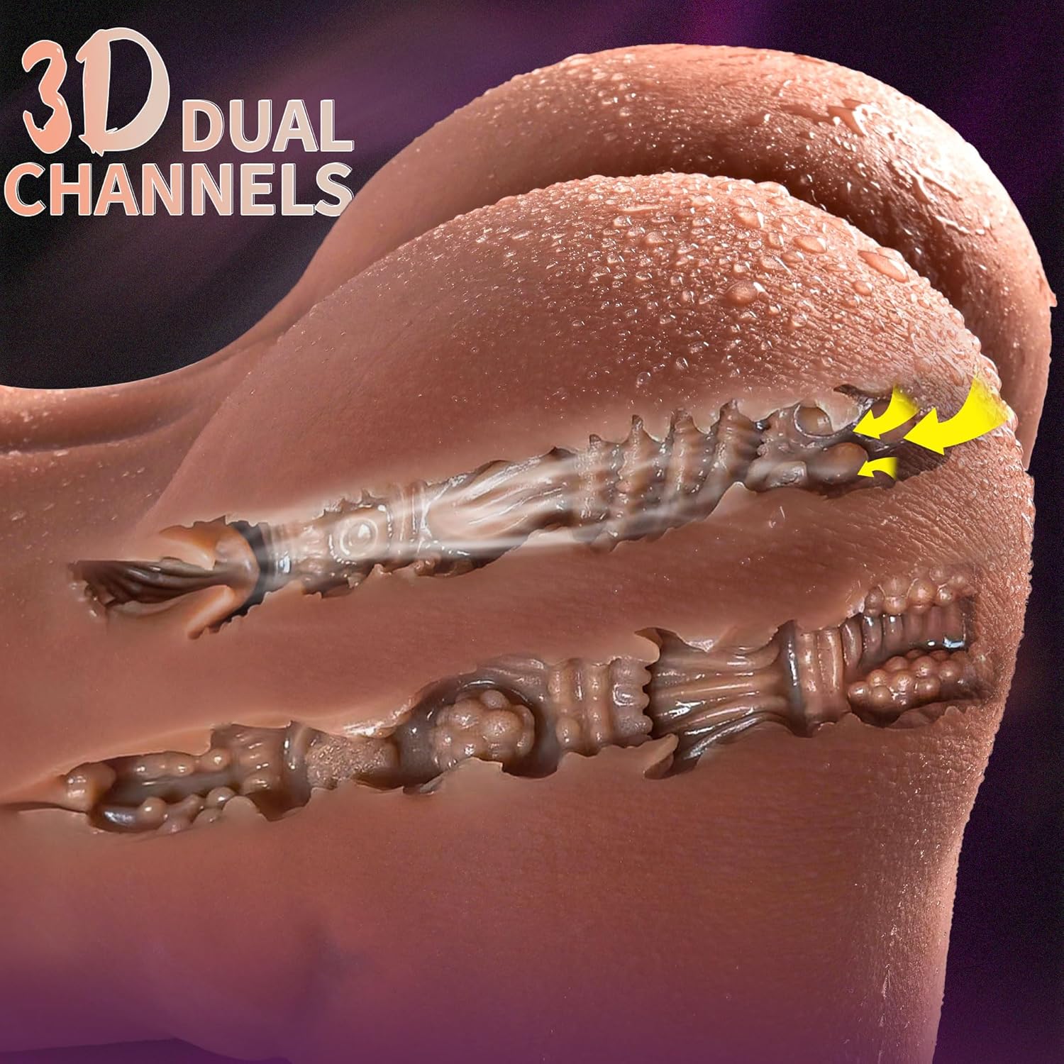 6.5 LB Wheat Male Masturbator Sex Doll for Men, Realistic Pocket Pussies Adult Toy Torso Butt Stroker Ass with 3D Viginal & Tight Anal Chanel, Lifelike Fake Ass for Men Masturbation Pleasure Anal Toys