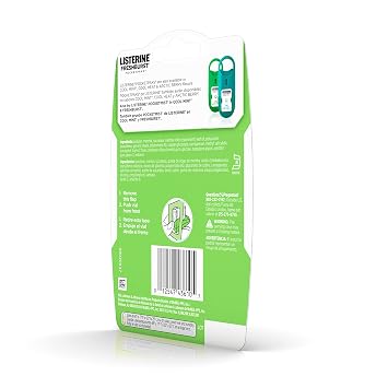 شرائط التنفس الطازجة من الليسترين Freshburst Pocketpaks، شرائط منعشة للتنفس بالنعناع لقتل 99% من جراثيم التنفس الكريهة، عبوة محمولة، نكهة النعناع الطازجة، 24 شريطًا (عبوة من 1)