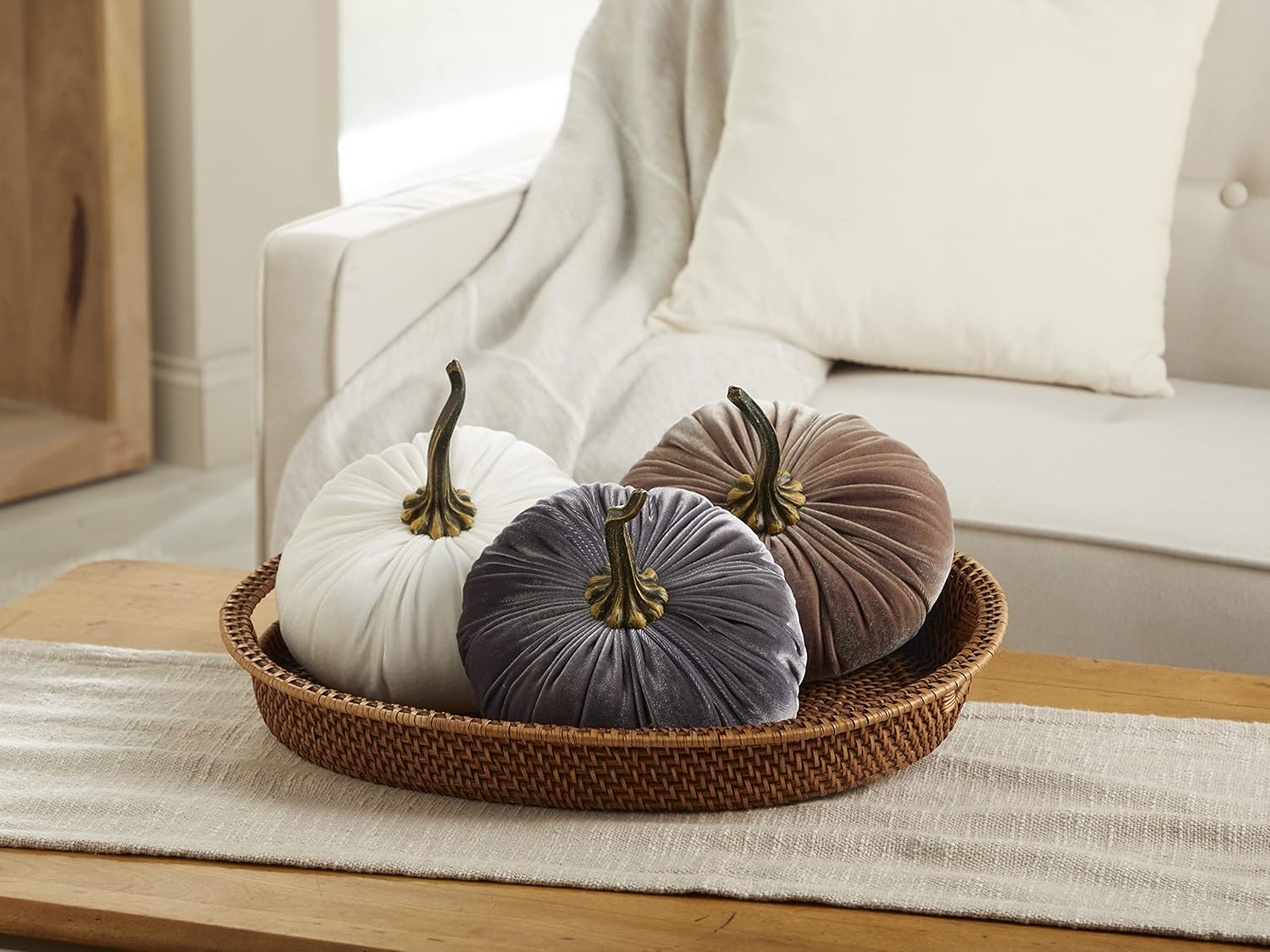 Create Your Own Set 3 or More, 9 Inch Velvet Pumpkins, Handmade Fall Decoration, Modern Rustic Wedding Decor, Farmhouse Table Centerpiece, Halloween Thanksgiving Mantle Decor (Create Your Own Set)