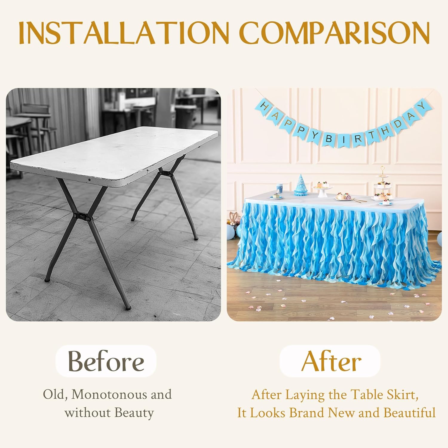 Rainbow Tablecloth for 6 ft Rectangle Table Pastel Rainbow Ruffle Tulle Table Skirt for Unicorn Theme Birthday Party Decoration