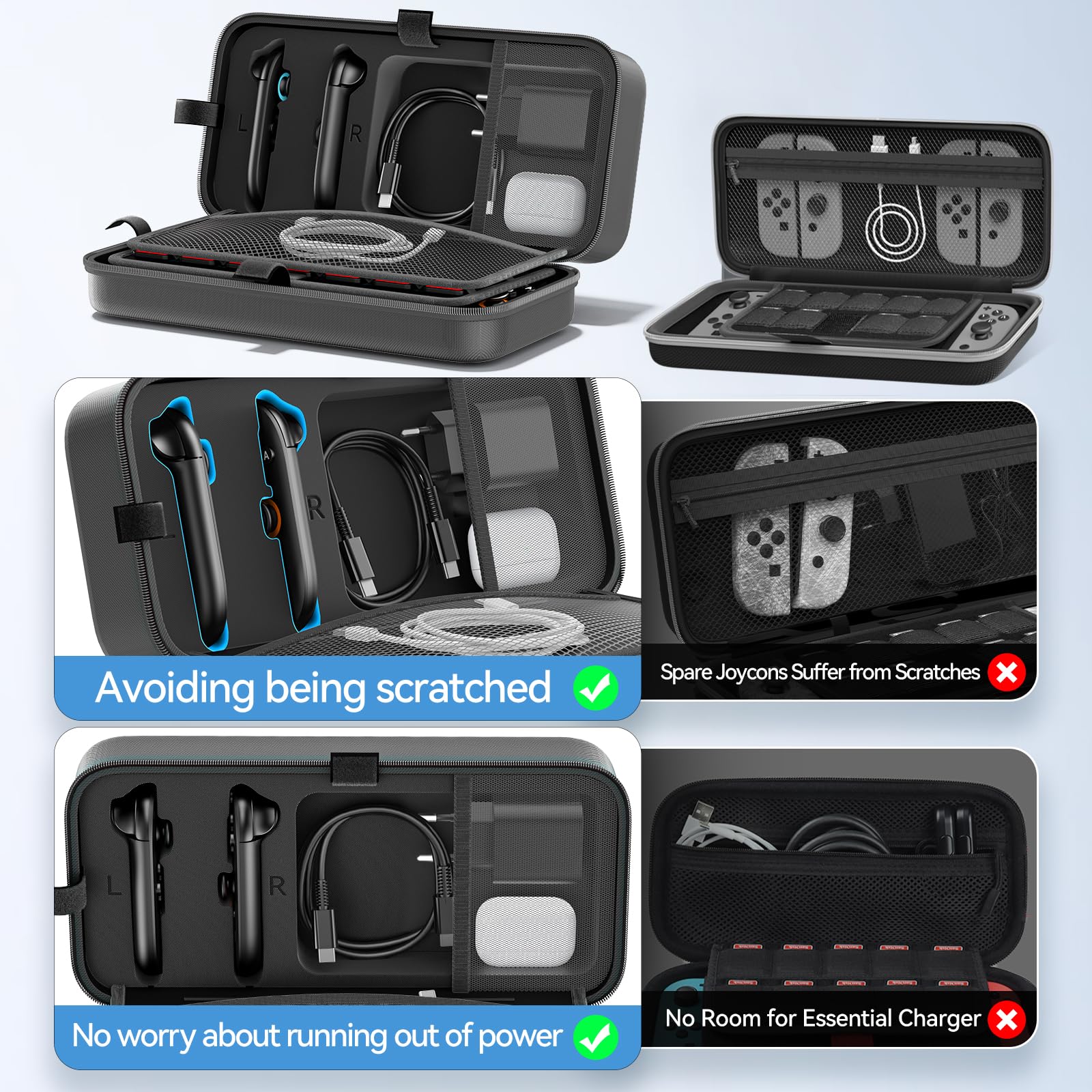 Étui de Protection Rigide pour Nintendo Switch 2 2025, Coque de Transport Compatible avec Switch 2 & Switch 1, Housse de Rangement Grande Capacité pour la Console Nintendo Switch et Ses Accessoires