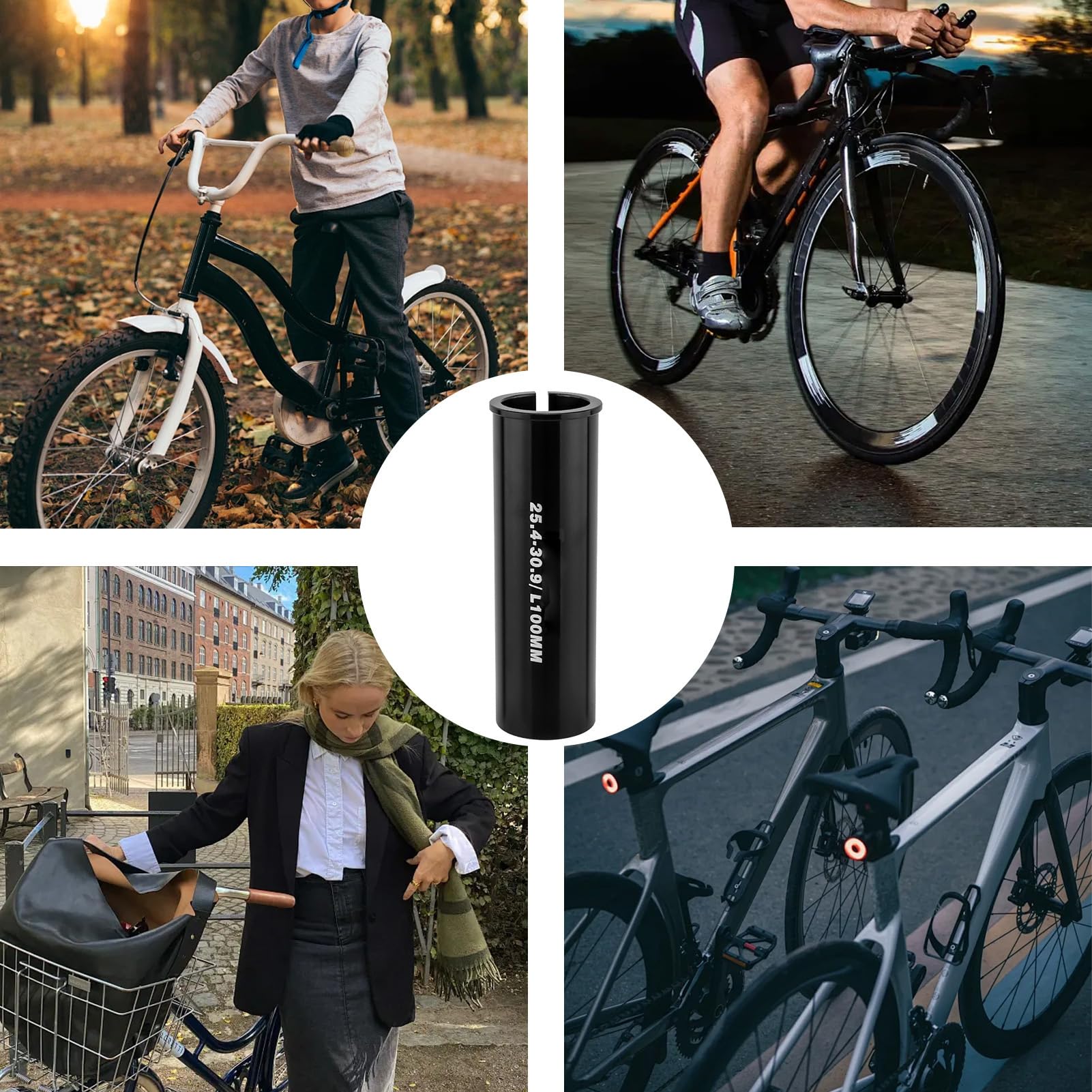 Manchon Réducteur De Tige De Selle 6061 – 100mm, Alliage Alu, Pour Diamètres 22,2 à 36mm, Compatible Vélo
