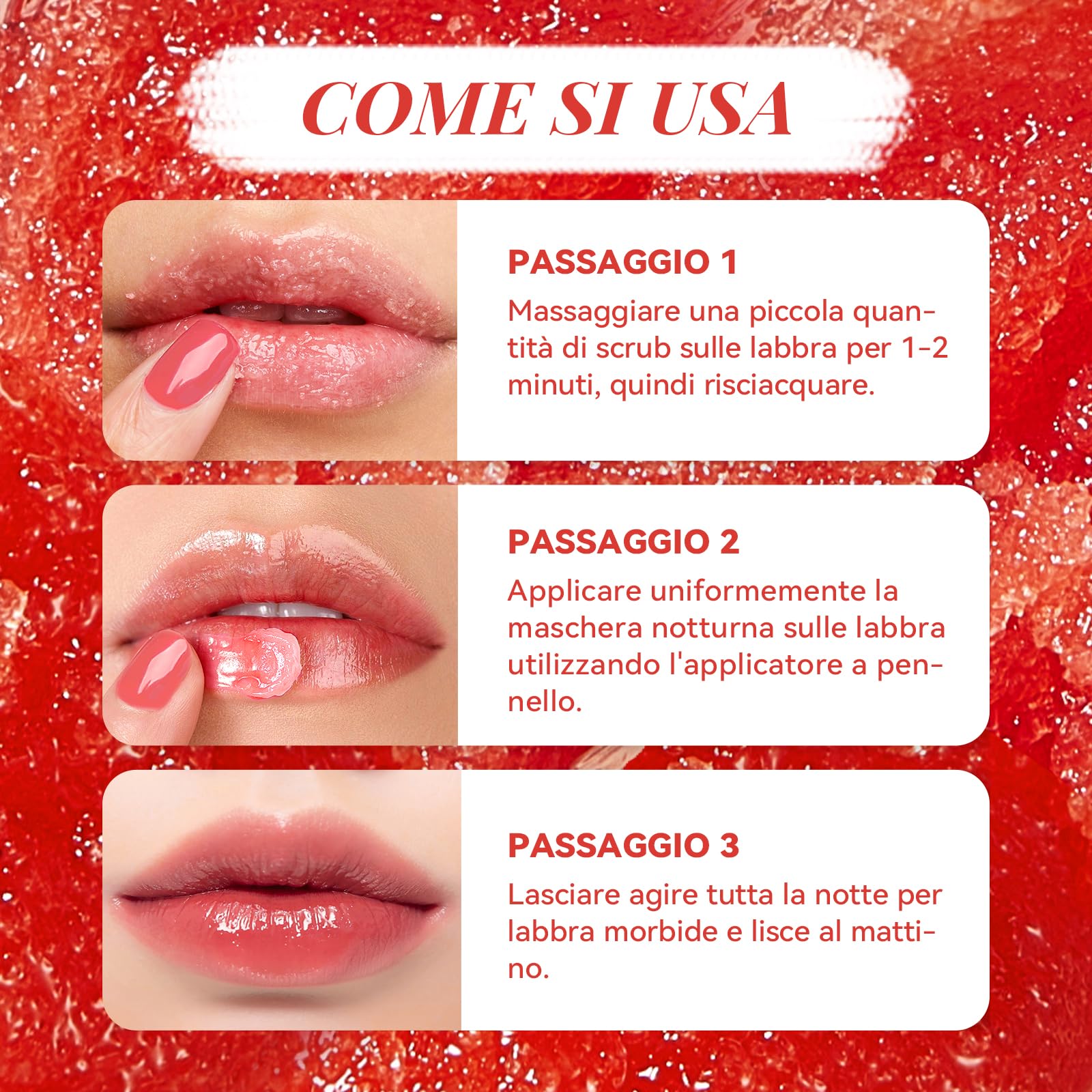 ANAiRUi Set di maschera per labbra e peeling per labbra Cherry