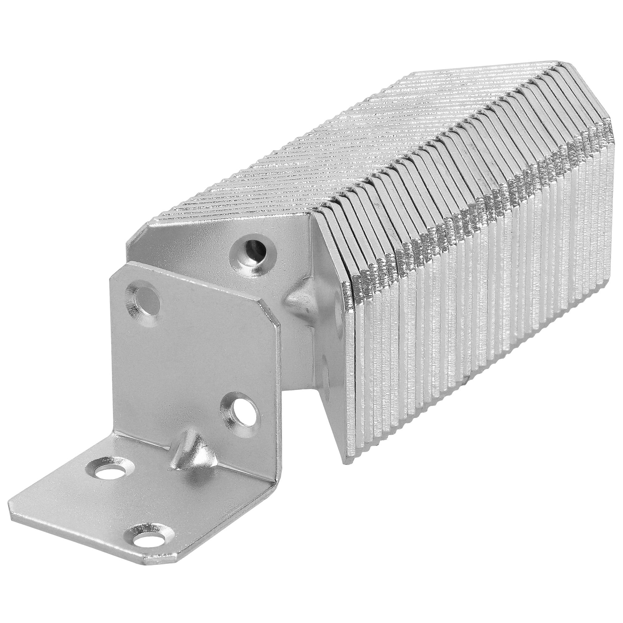 Connecteur d'angle 30x30x30 mm en acier renforcé avec nervure pour charges lourdes - Lot de 50