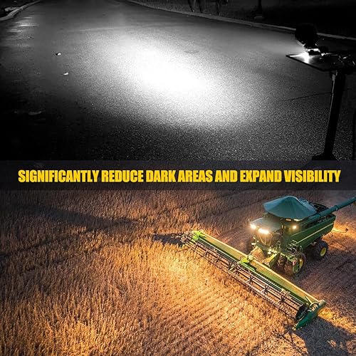 Miniatura 2 de Adzoon Luces LED para tractor, 2 unidades de 4 pulgadas de inundación de 12 V, luces LED cuadradas de trabajo de conducción para camión, equipo,