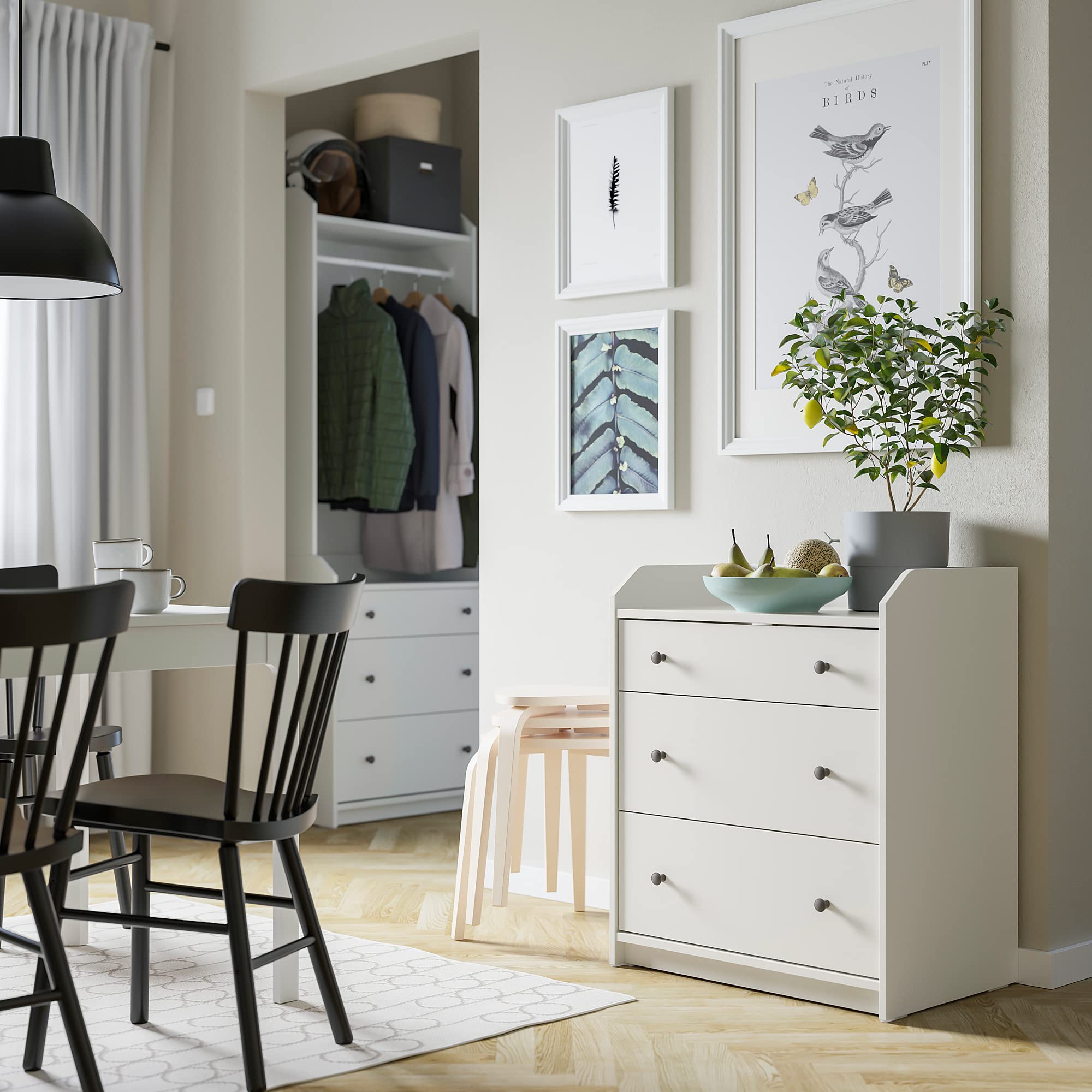 IKEA HAUGA Kommode mit 3 Schubladen, 70x84 cm, weiß Küche, Haushalt & Wohnen