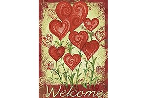 Toland Home Valentine Garden Hearts for Outdoors 28 x 40 Inch Double Sided
