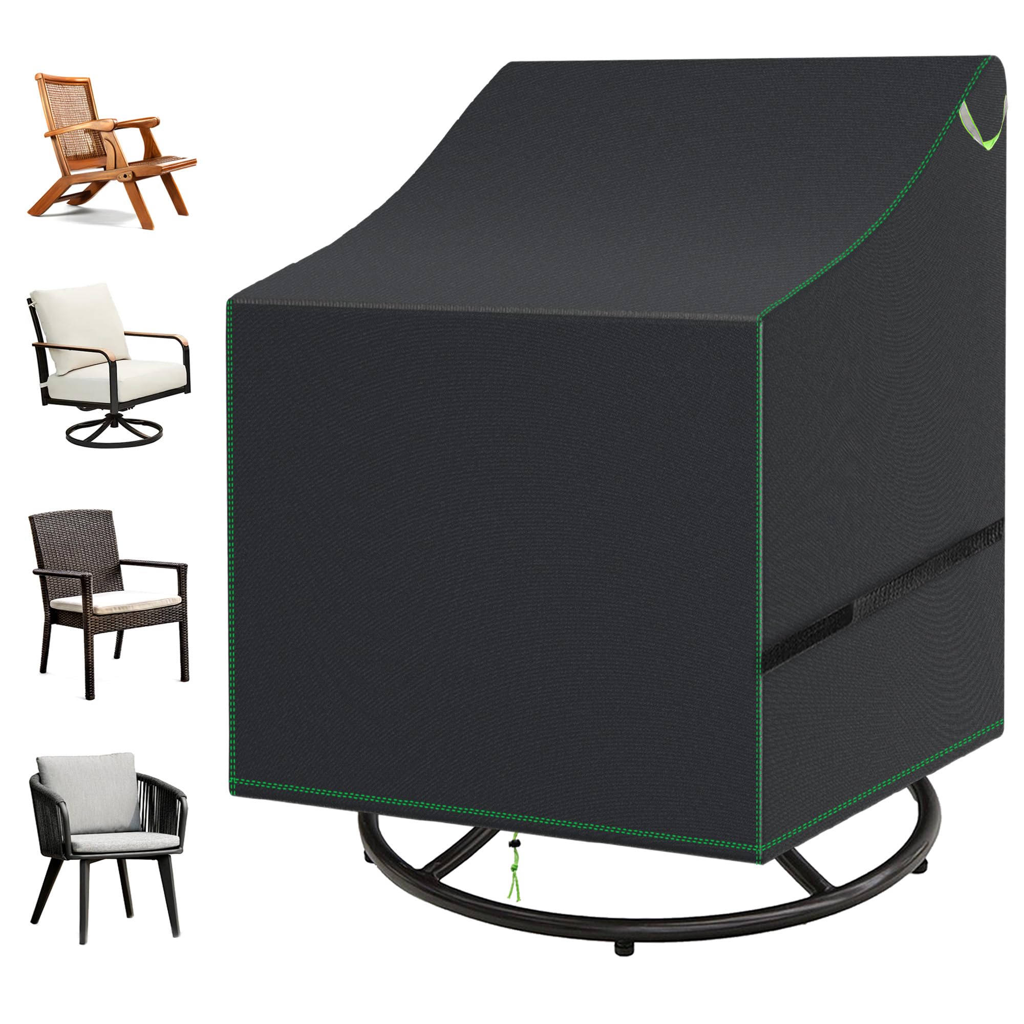 Gartenstühle Abdeckung, 420D Schutzhülle für Gartenstühle Winterfest Abdeckhaube Stuhlabdeckung Outdoor Wetterfest Abdeckhauben für Stühle, Gartensessel Abdeckung für Gartenmöbel, 85x85x60/90cm