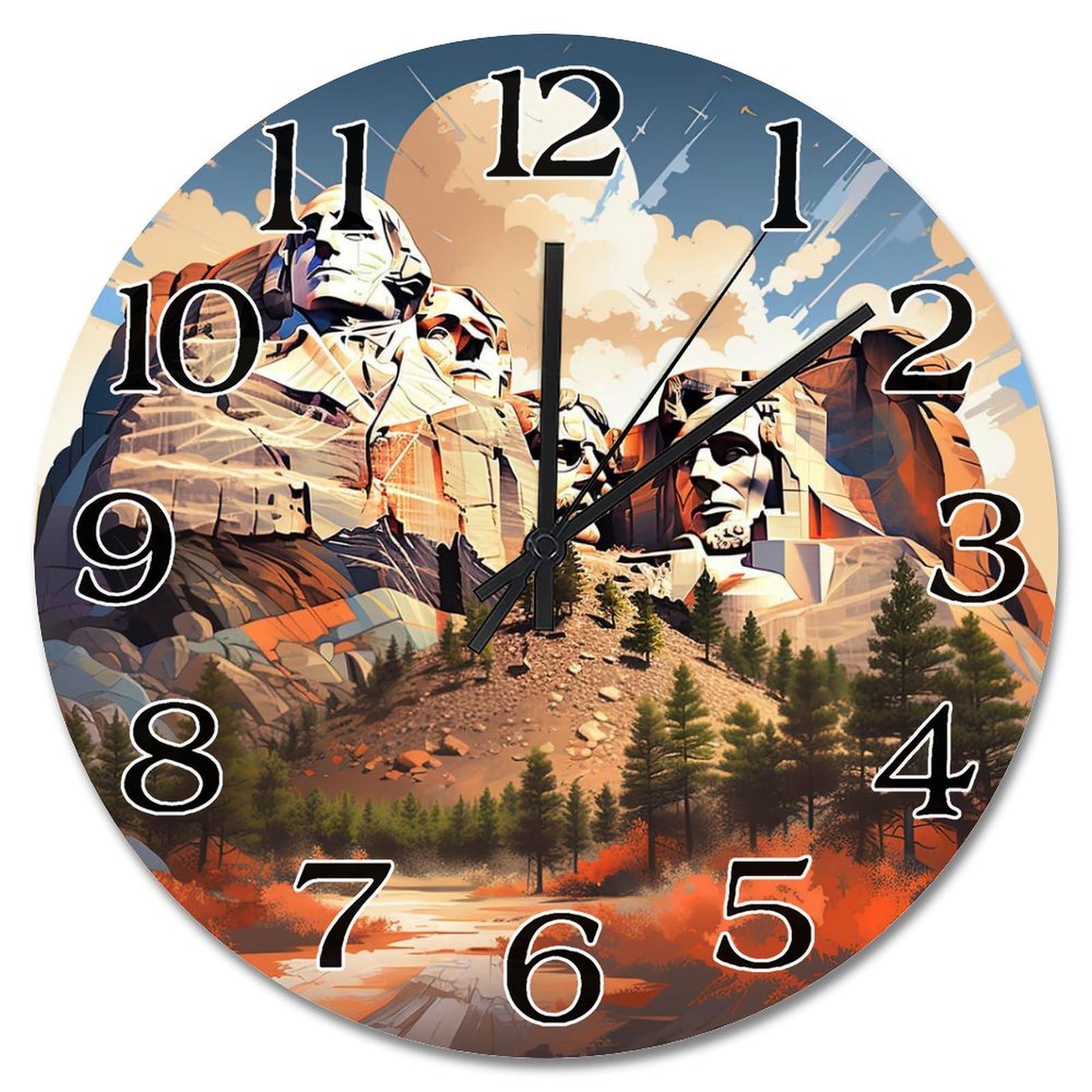 Horloge murale ronde au design voyage pour sublimer la décoration de votre salon de ferme