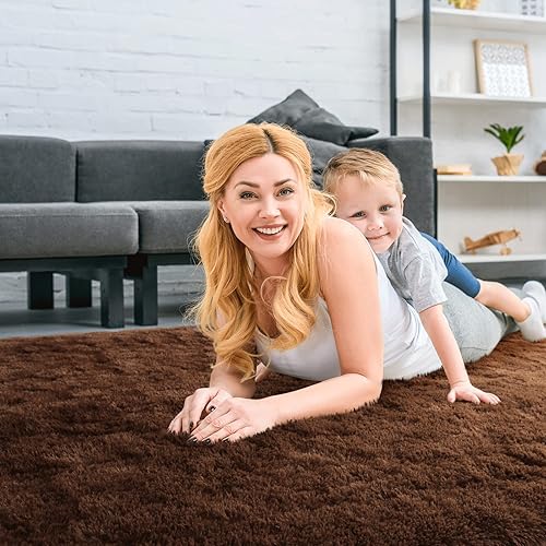 Miniatura 4 de Merelax - Tapete moderno grande afelpado para habitación, sala, habitación de niños y guardería, tapete decorativo suave, cómodo y antideslizante