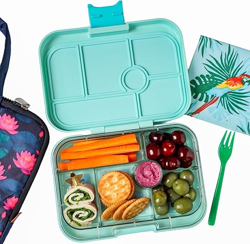 Miniatura 3 de Yumbox Lonchera Bento original a prueba de fugas para niños, 5 compartimentos + cierre fácil de abrir, porciones justas, bandeja ilustrada extraíble