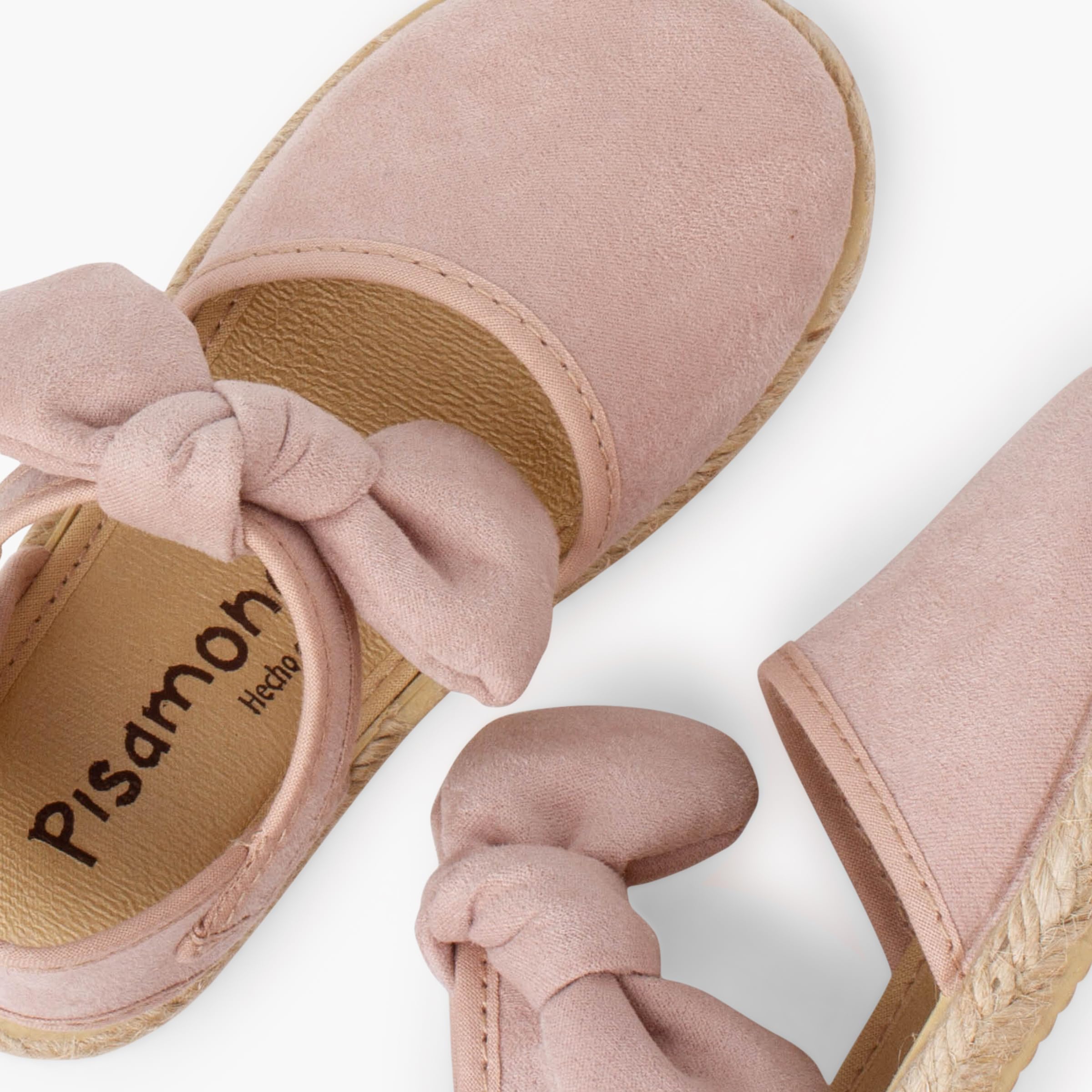 Pisamonas Espadrillas Bambina Fiocco Effetto Camoscio