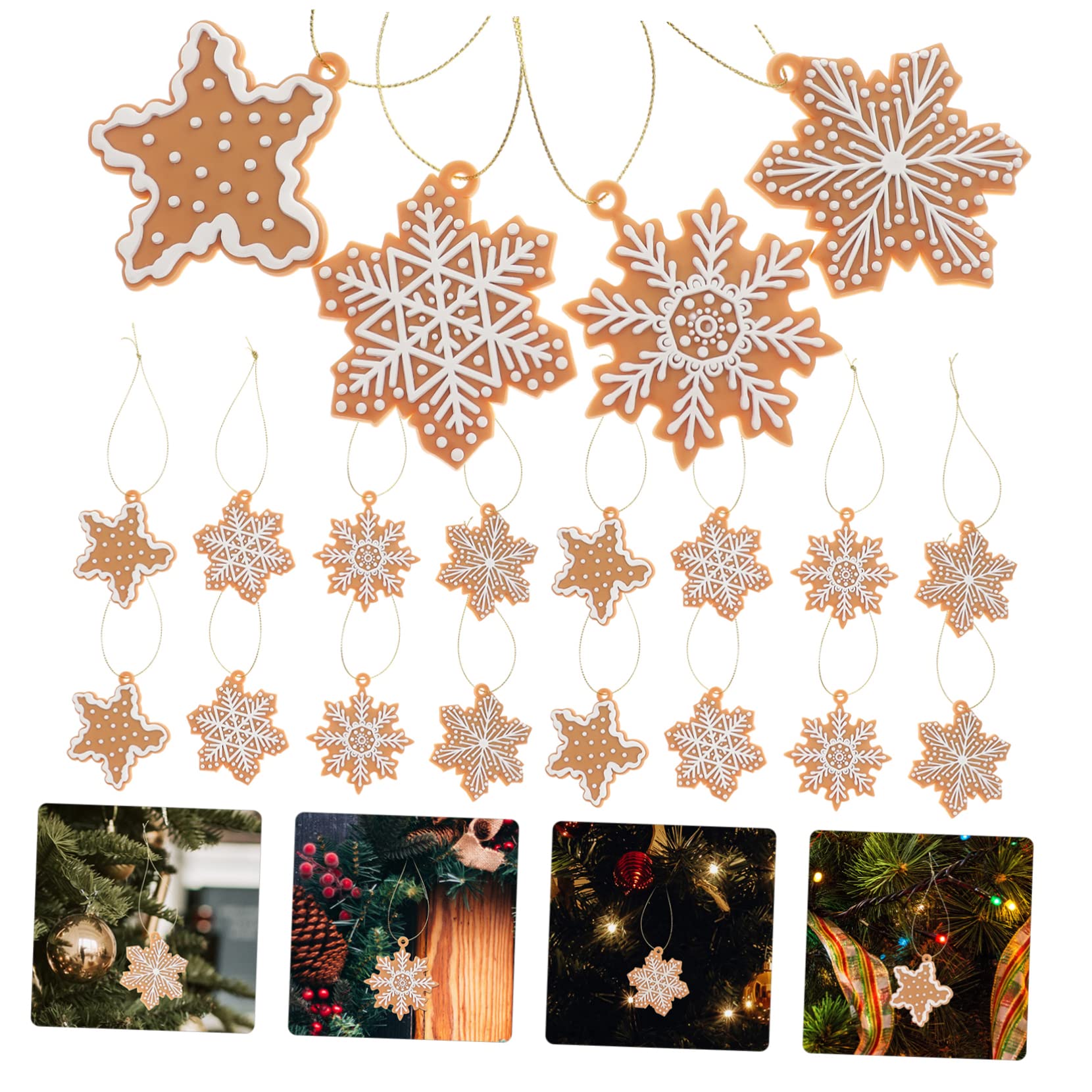 TOPBATHY 100 Pièces Pendentif Flocon de Neige décoration de noël à la Maison décor Suspendu de noël Decoration pour Sapin de Noel Christmas Tree Decorations de Bonbons Le PVC
